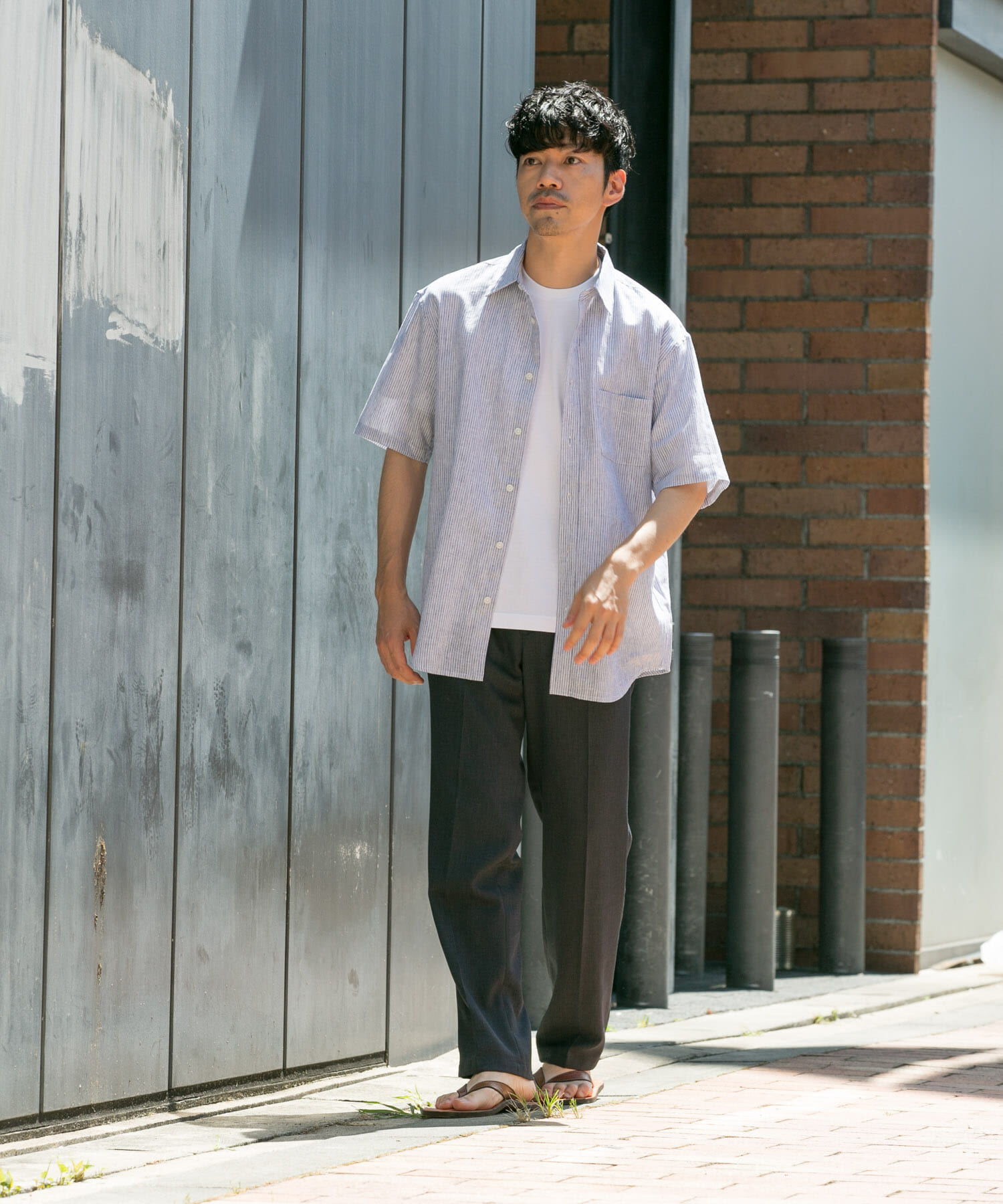 URBAN RESEARCH ROSSO「『XLサイズあり』リラックスコットンリネンレギュラーカラー半袖シャツ」|シャツ・ブラウス|