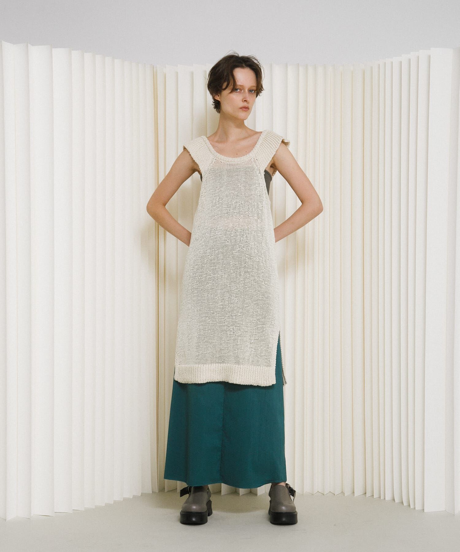 LAATO「knit frill tunic」|チュニック|