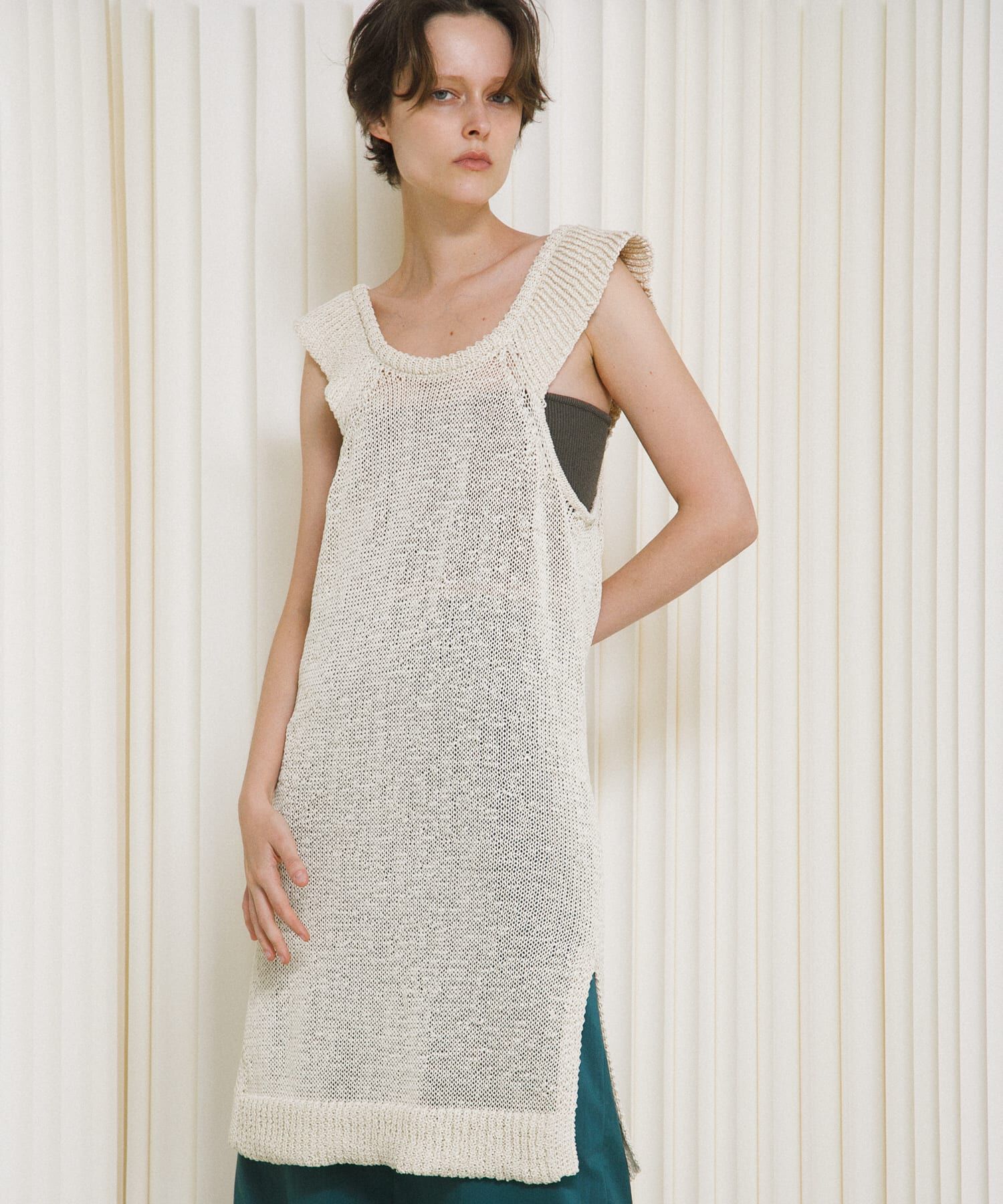 LAATO「knit frill tunic」|チュニック|