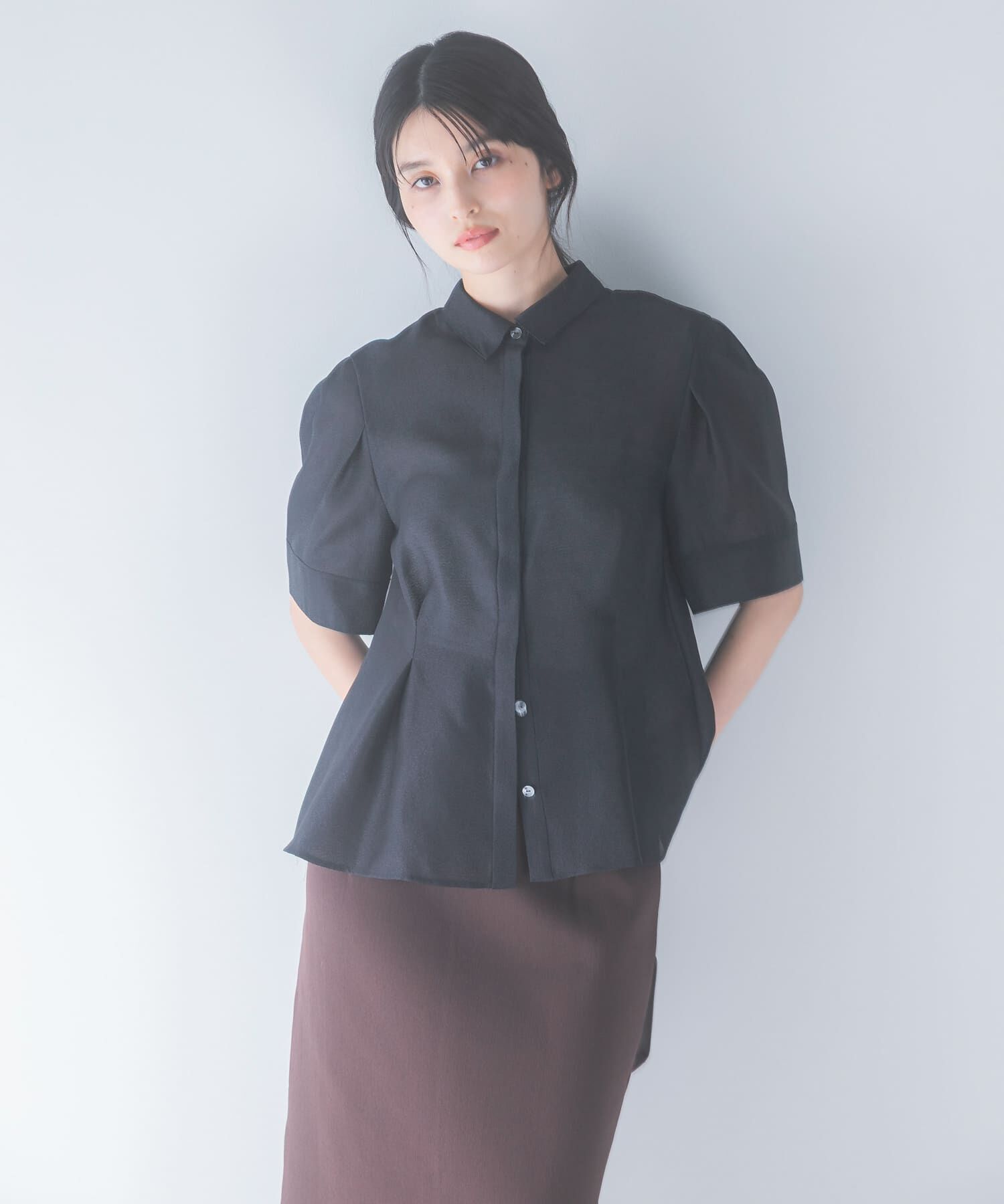 URBAN RESEARCH ROSSO「シアーオーガンジーフォルムシャツ」|シャツ・ブラウス|