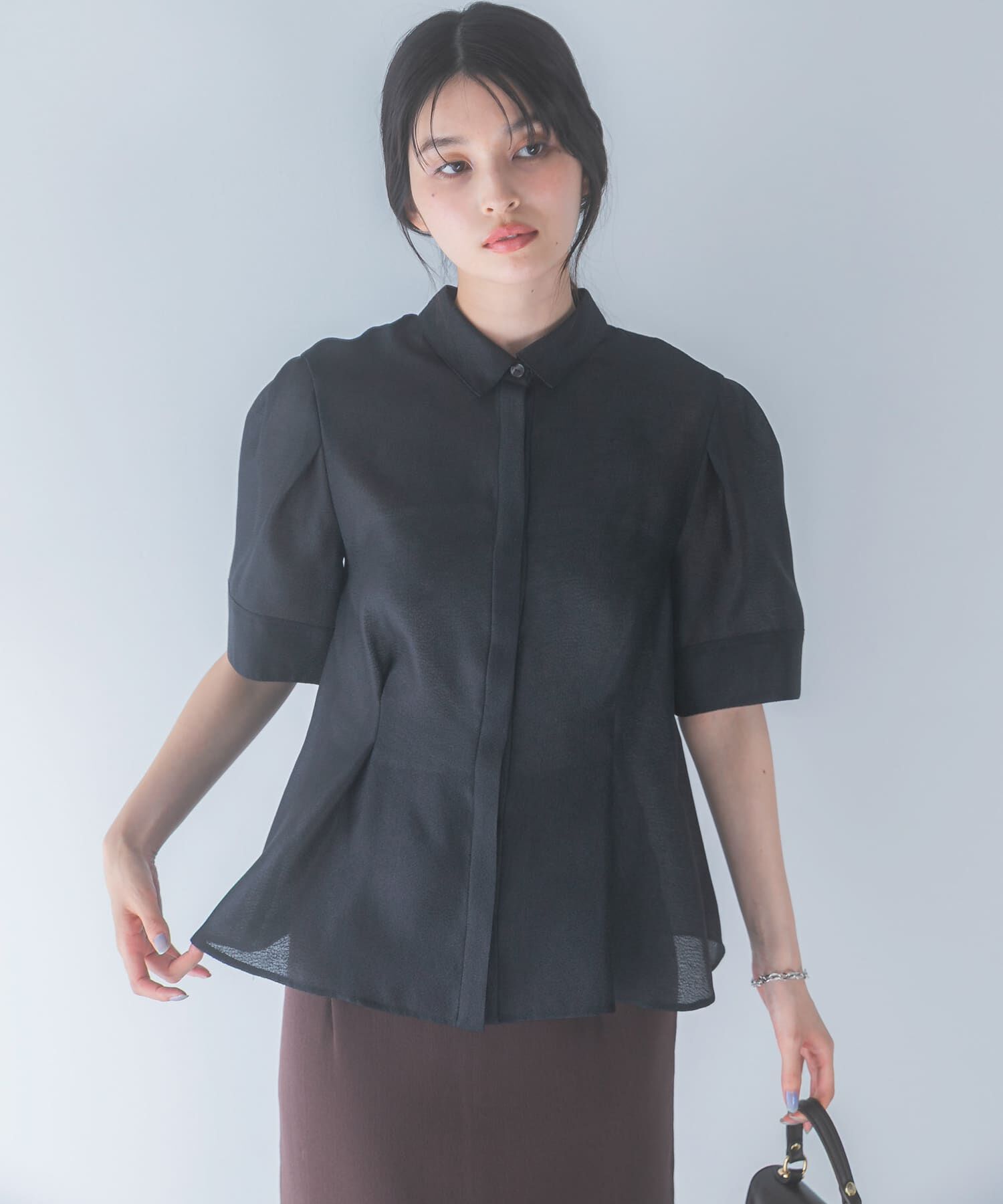URBAN RESEARCH ROSSO「シアーオーガンジーフォルムシャツ」|シャツ・ブラウス|