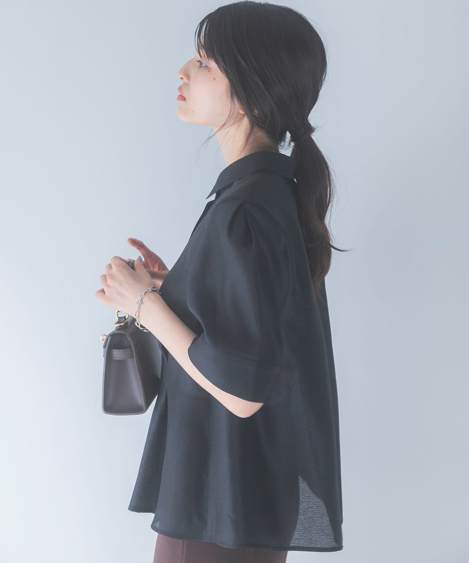 URBAN RESEARCH ROSSO「シアーオーガンジーフォルムシャツ」|シャツ・ブラウス|