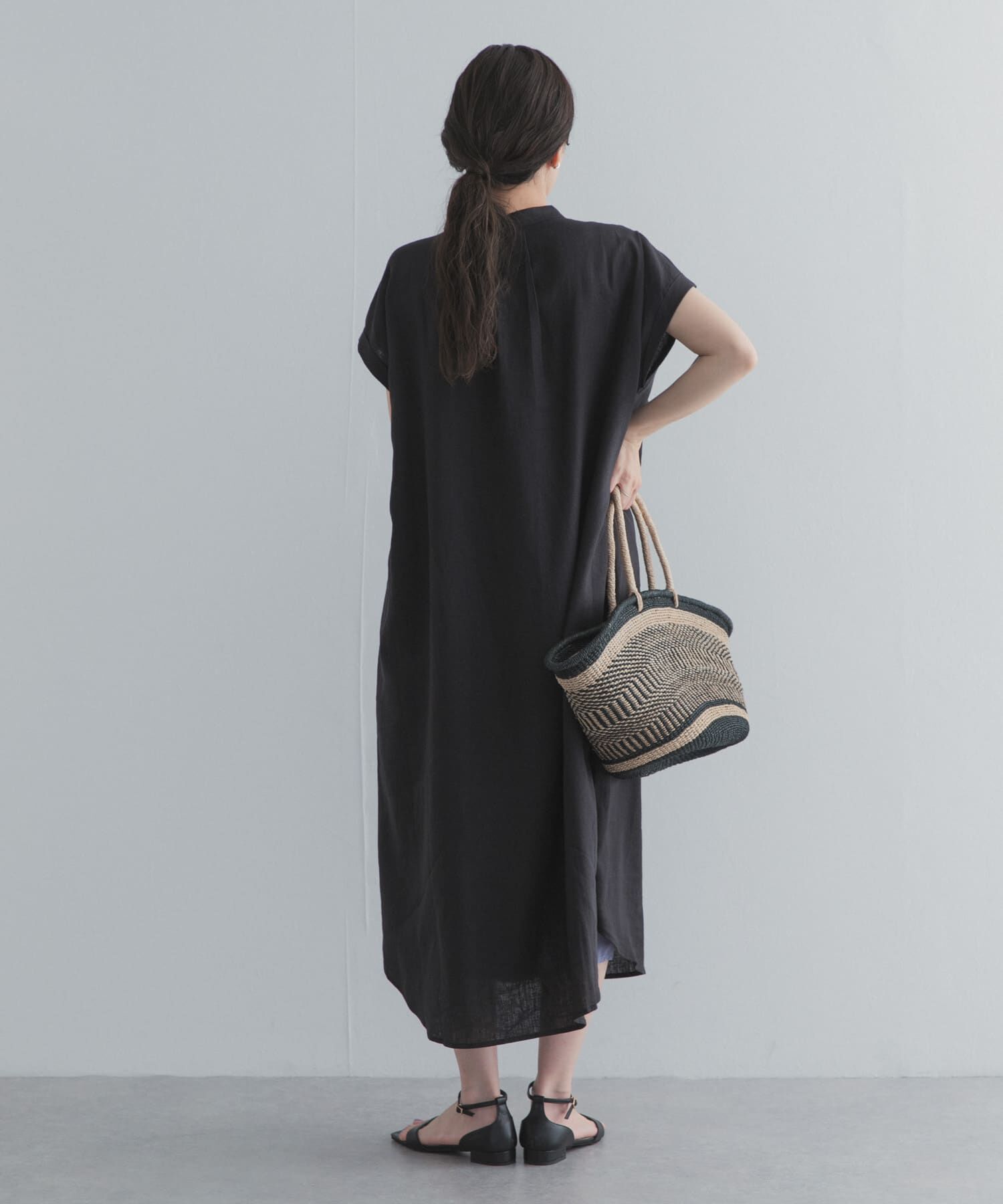 URBAN RESEARCH DOORS「リネンレーヨンスキッパーフレンチワンピース」|ワンピース|