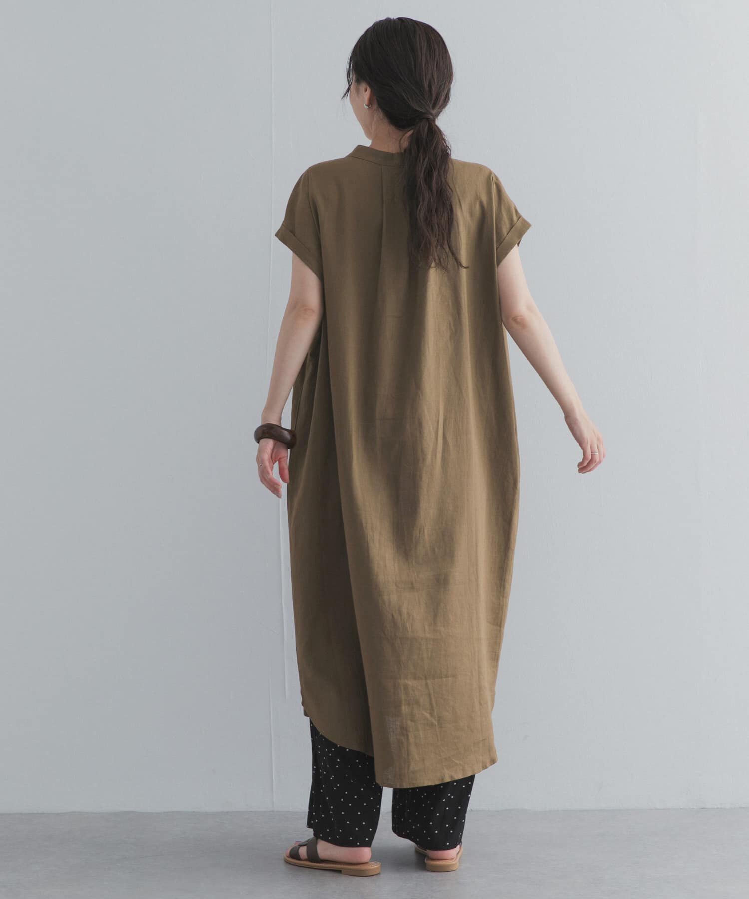URBAN RESEARCH DOORS「リネンレーヨンスキッパーフレンチワンピース」|ワンピース|
