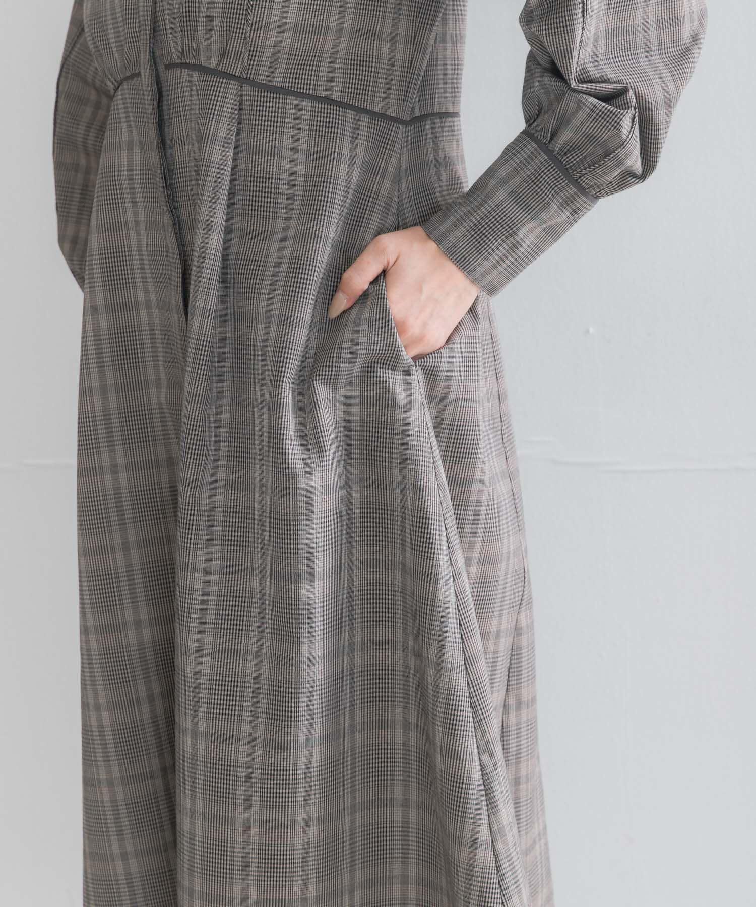 URBAN RESEARCH ROSSO「『一部WEB限定カラー』バイカラーチェックナローワンピース」|ワンピース|