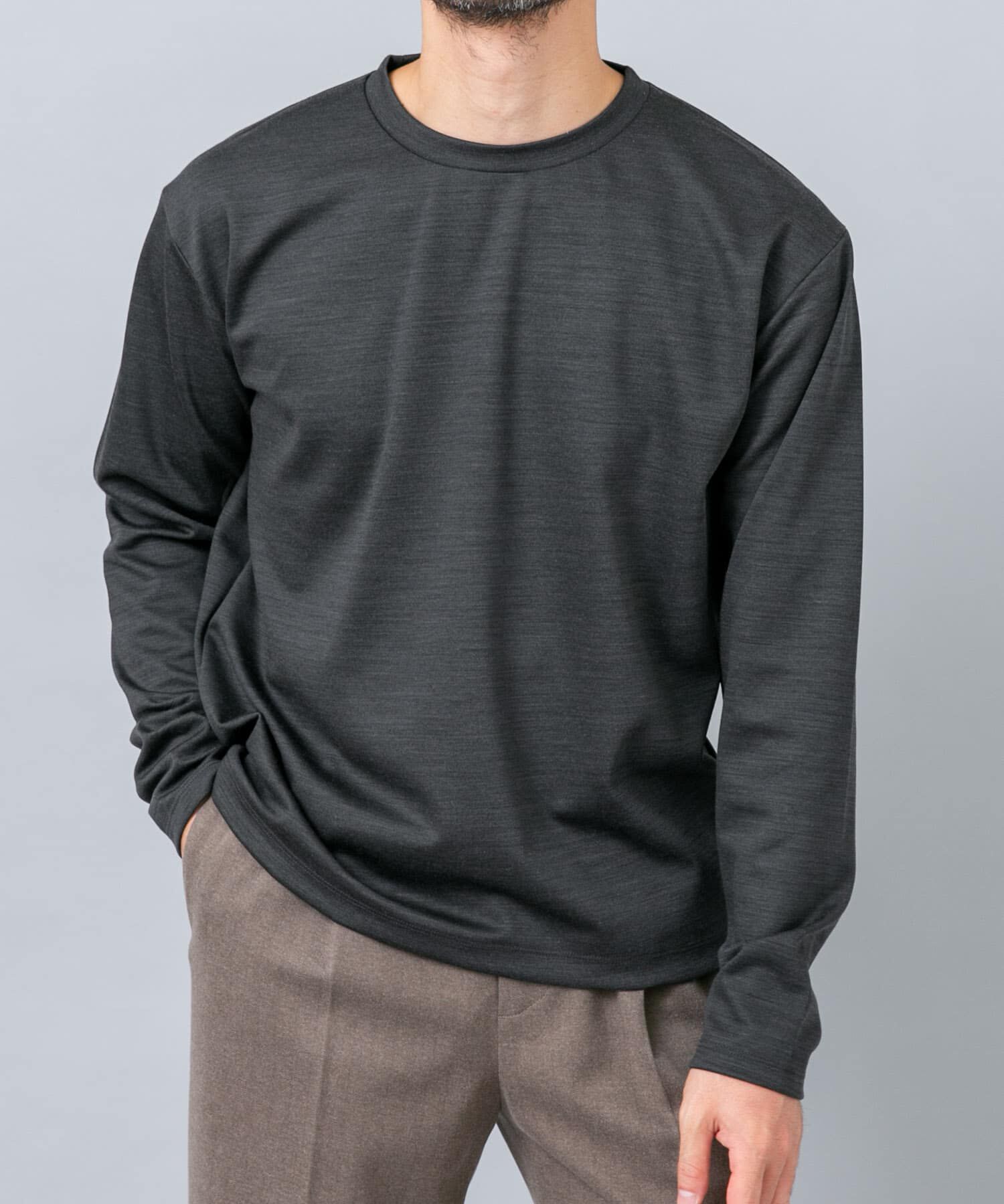 URBAN RESEARCH ROSSO「『セットアップ対応/防シワ』ウールジャージークルーネックTシャツ」|Tシャツ・カットソー|