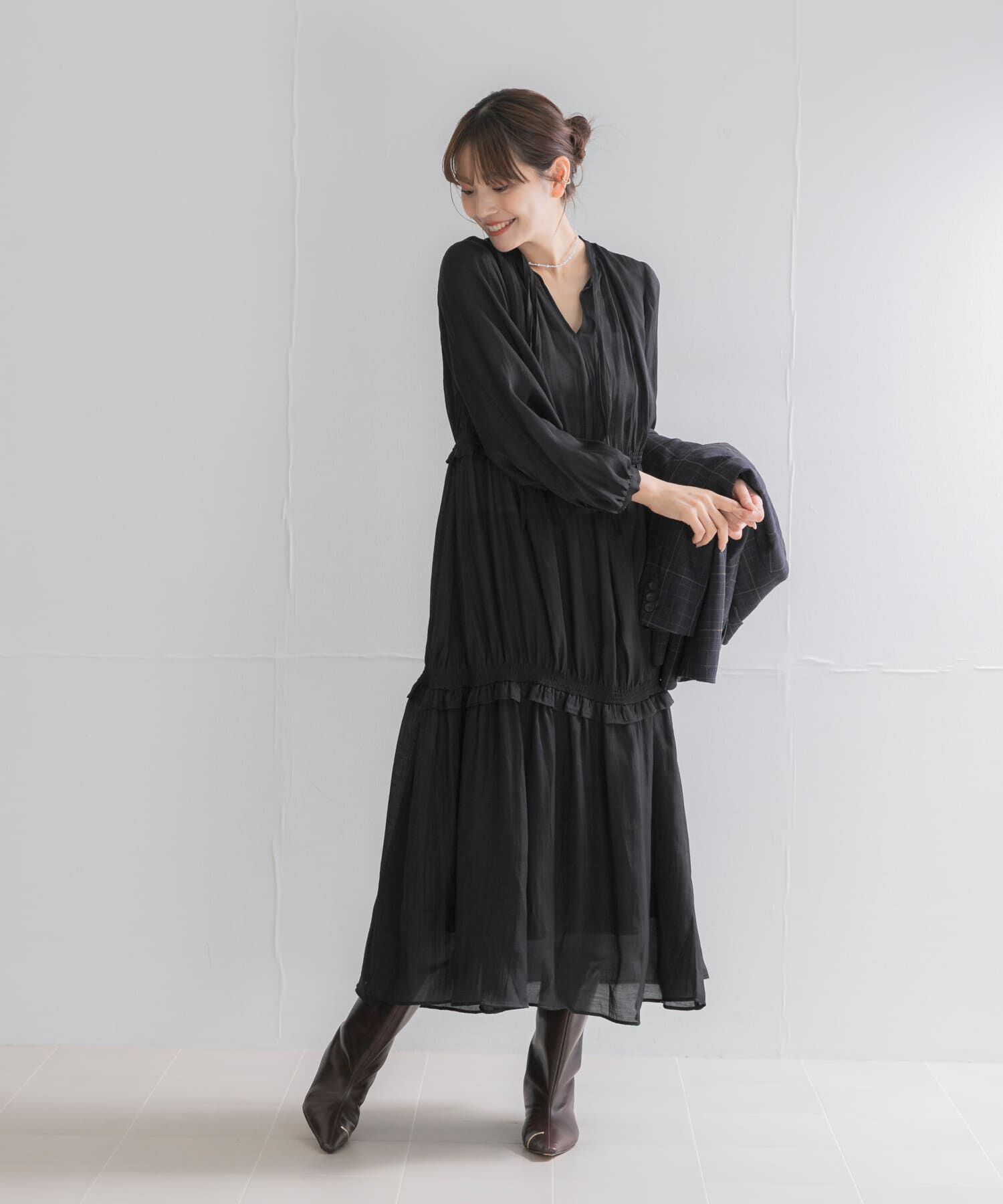 URBAN RESEARCH ROSSO「ボリュームギャザーロングワンピース」|その他|