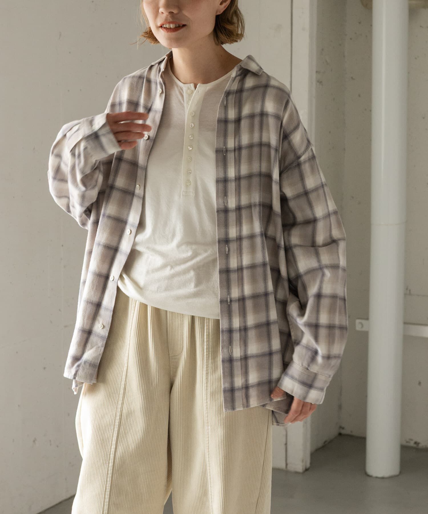 URBAN RESEARCH DOORS「FORK&SPOON　ネルチェックシャツ」|シャツ・ブラウス|