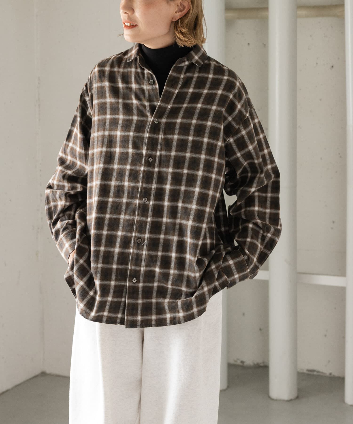 URBAN RESEARCH DOORS「FORK&SPOON　ネルチェックシャツ」|シャツ・ブラウス|