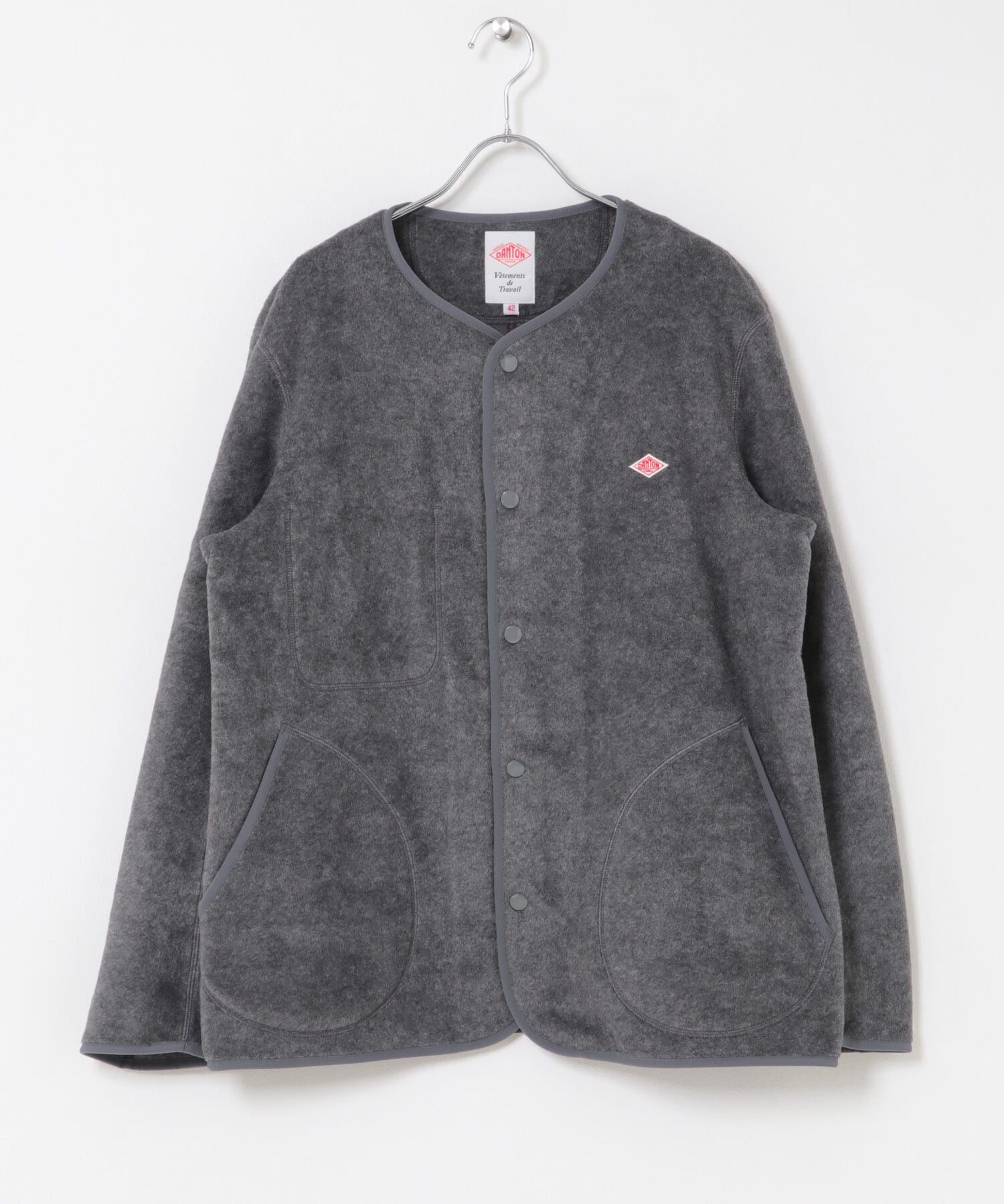 URBAN RESEARCH DOORS「DANTON　FLEECE COLLARLESS JACKET」|ノーカラーコート|