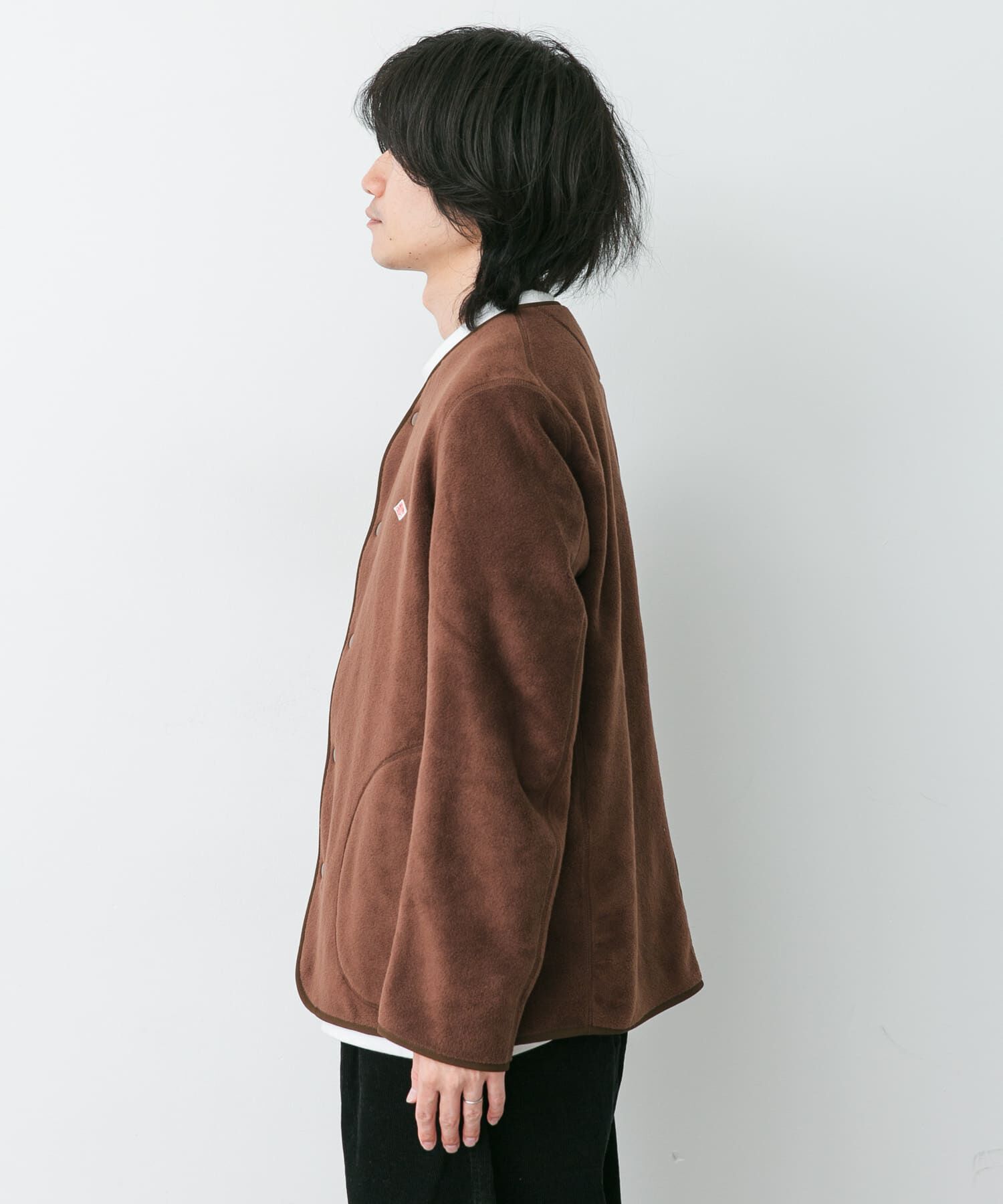 URBAN RESEARCH DOORS「DANTON　FLEECE COLLARLESS JACKET」|ノーカラーコート|