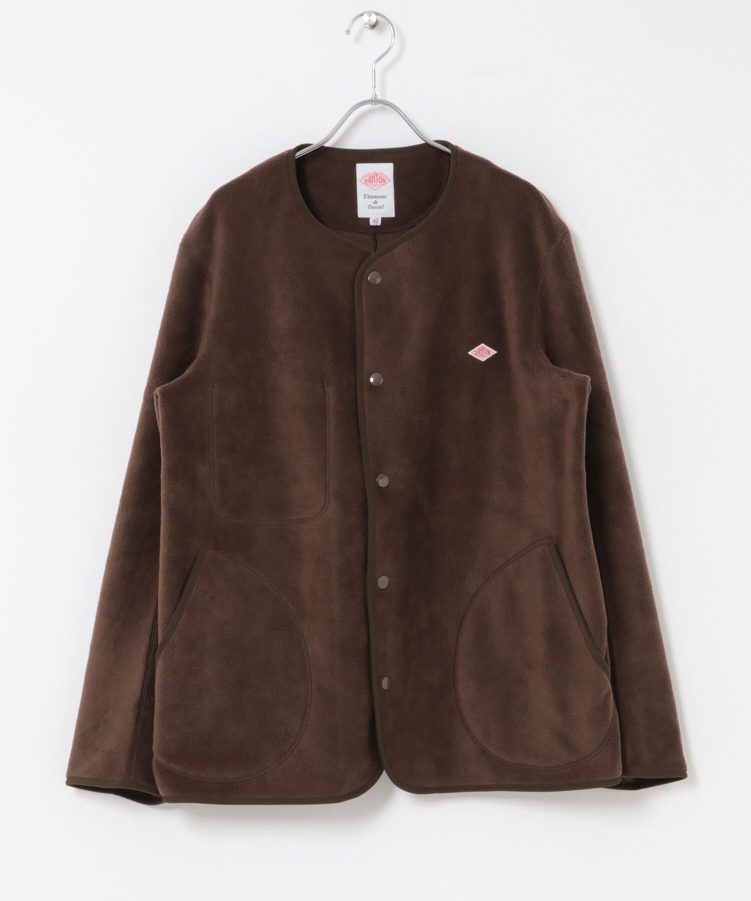 URBAN RESEARCH DOORS「DANTON　FLEECE COLLARLESS JACKET」|ノーカラーコート|