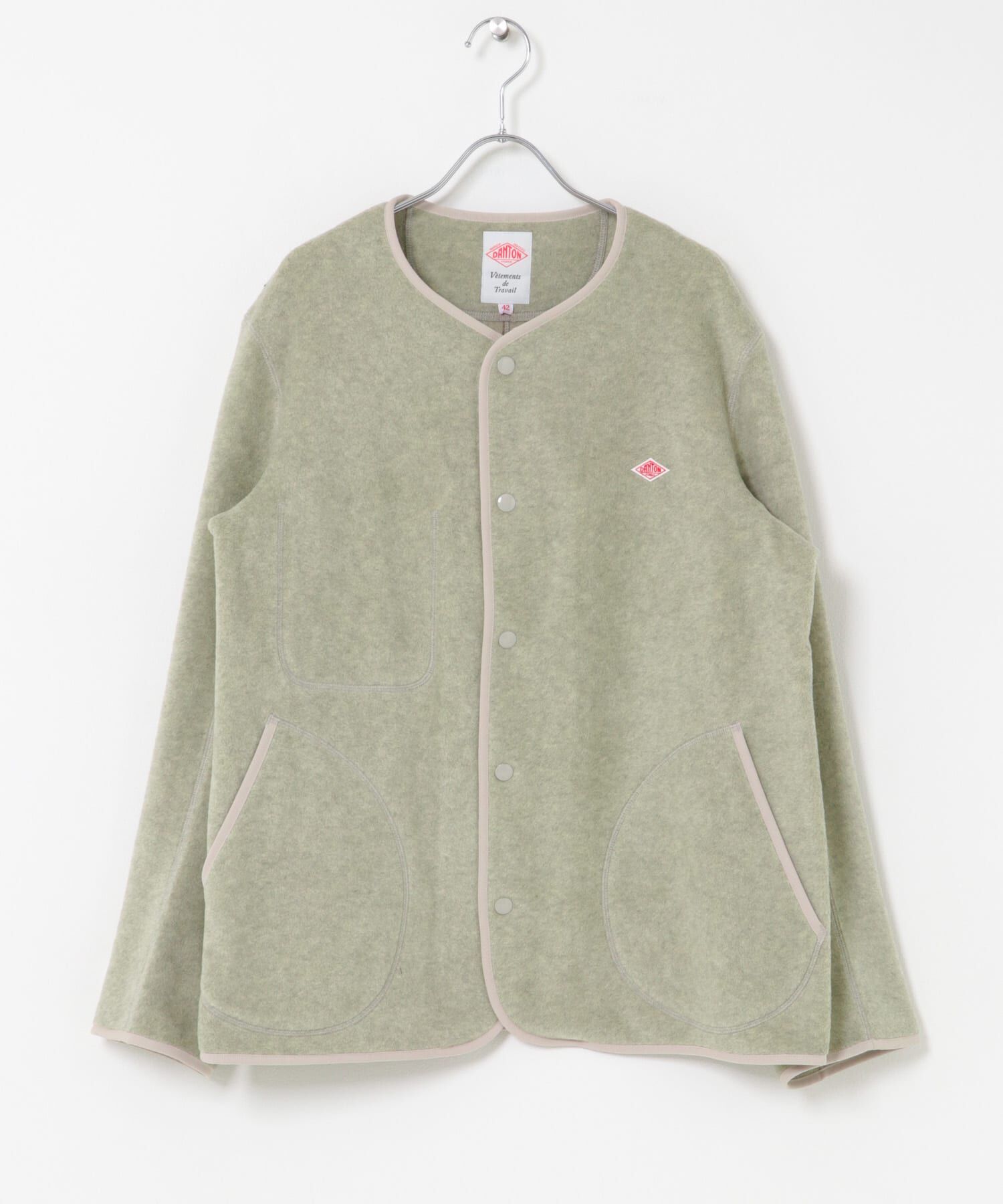URBAN RESEARCH DOORS「DANTON　FLEECE COLLARLESS JACKET」|ノーカラーコート|