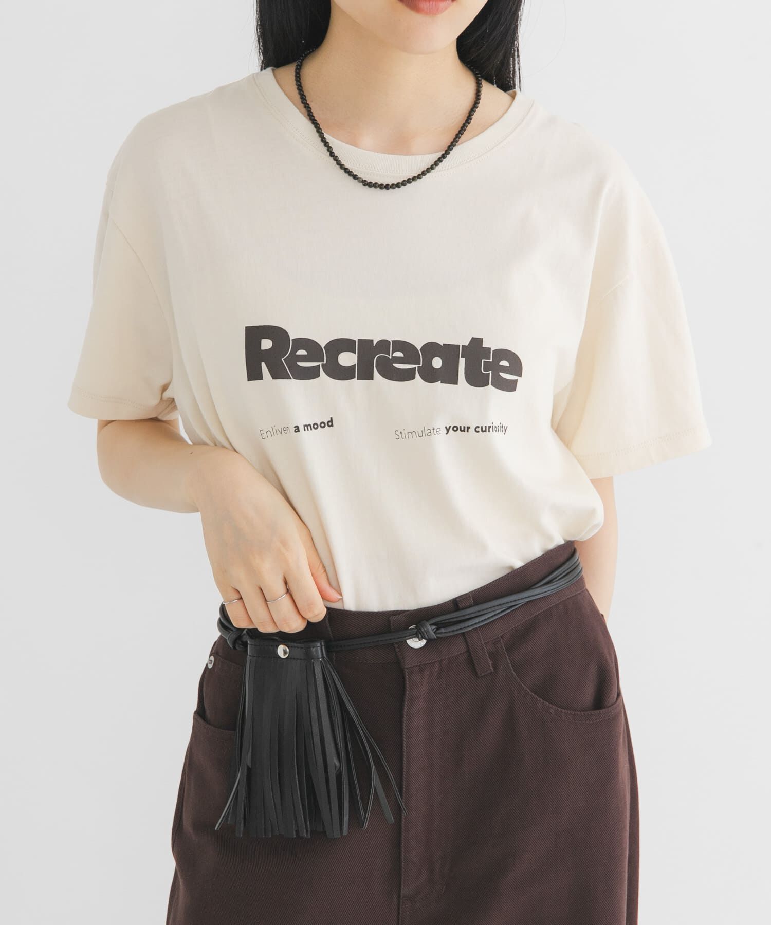  「ロゴプリントTEE」|Tシャツ・カットソー|アイボリー