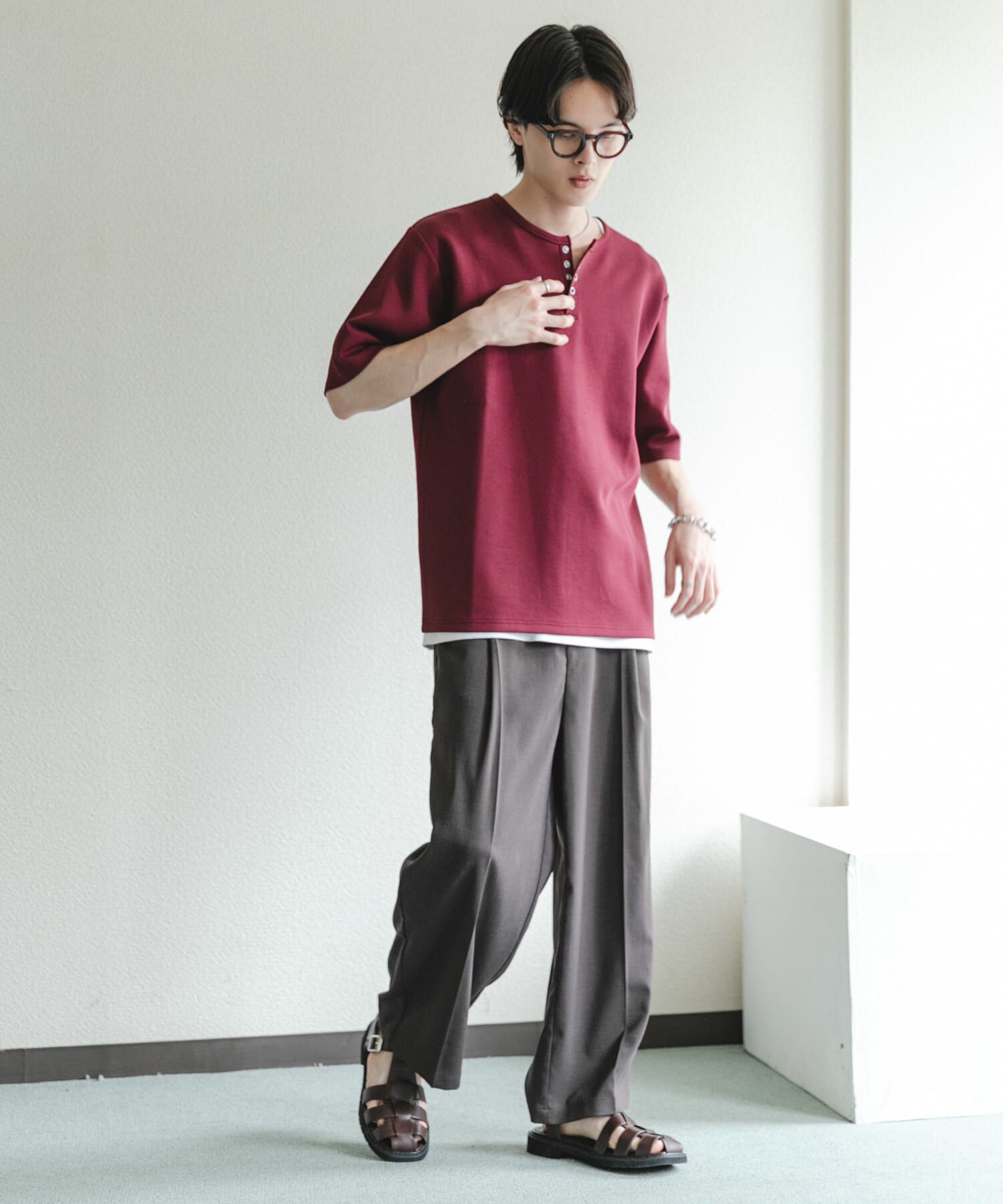 SENSE OF PLACE by URBAN RESEARCH「アソートヘンリーネックショートスリーブTシャツ」|Tシャツ・カットソー|