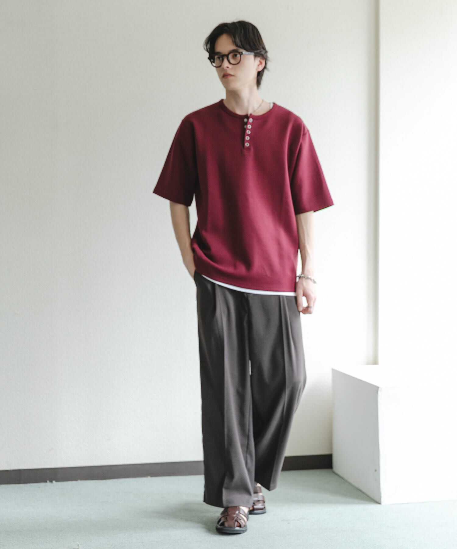 SENSE OF PLACE by URBAN RESEARCH「アソートヘンリーネックショートスリーブTシャツ」|Tシャツ・カットソー|