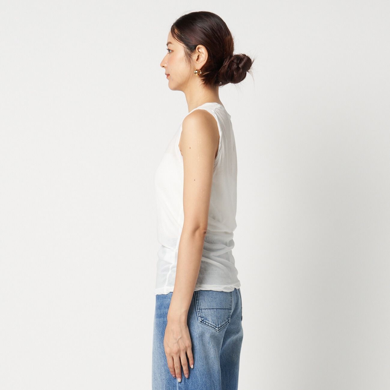 HELIOPOLE「HELIOPOLE SHEER COTTON SLEEVELESS TEE」|Tシャツ・カットソー|