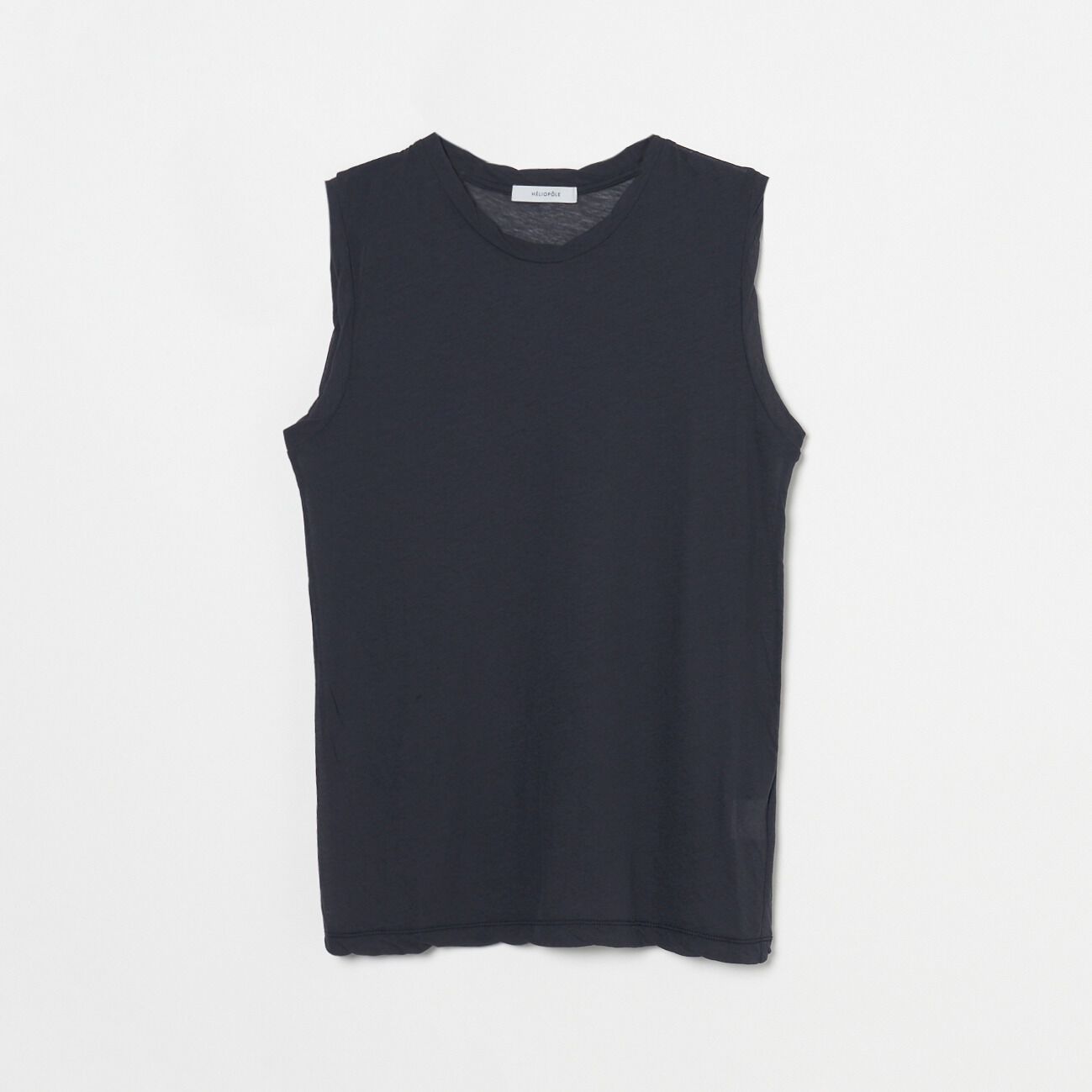 HELIOPOLE「HELIOPOLE SHEER COTTON SLEEVELESS TEE」|Tシャツ・カットソー|チャコールグレー