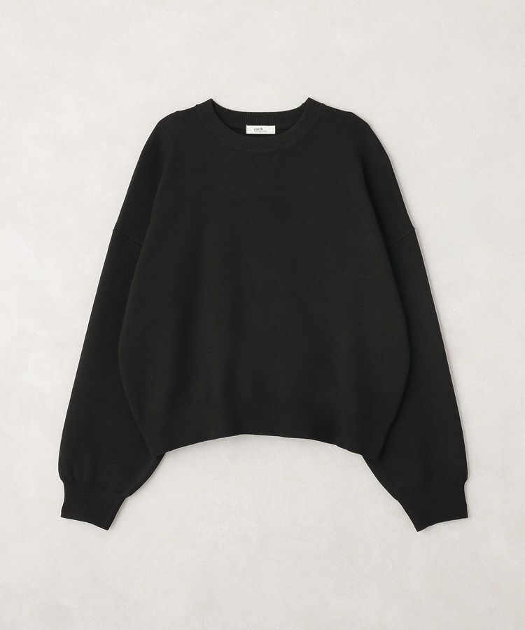 earth music&ecology「スウェットライクニットプルオーバー」|ニット・セーター|Black