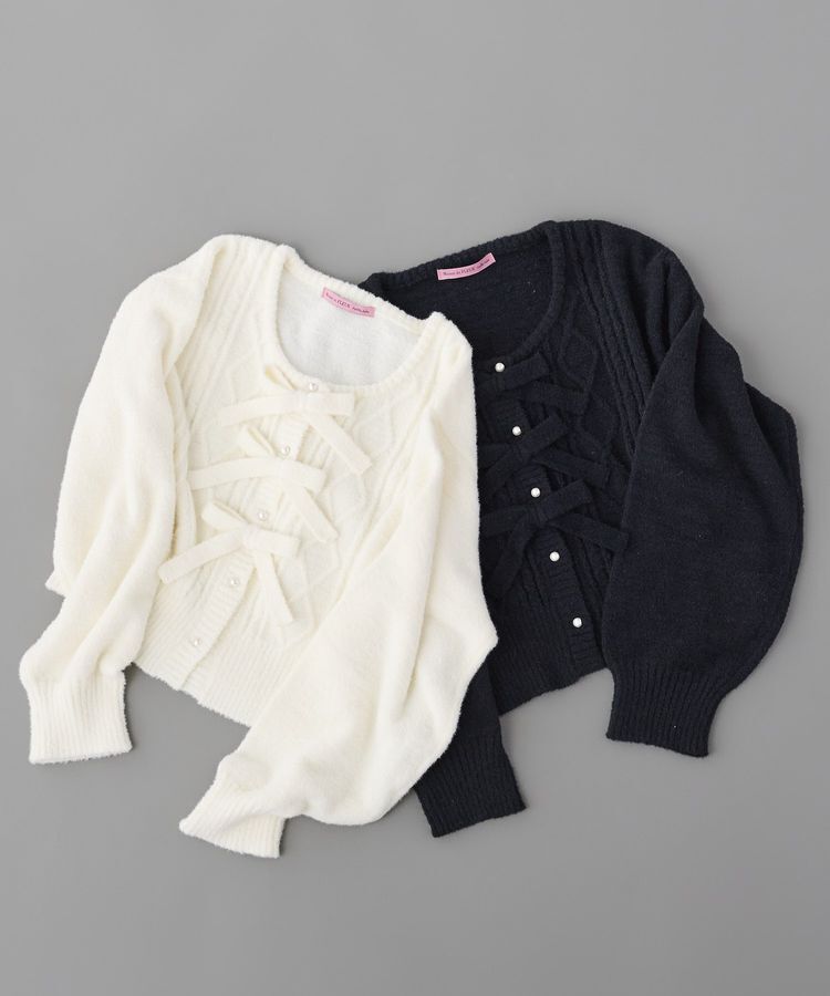 Maison de FLEUR Petite Robe「ケーブルニットカーディガン」|カーディガン|
