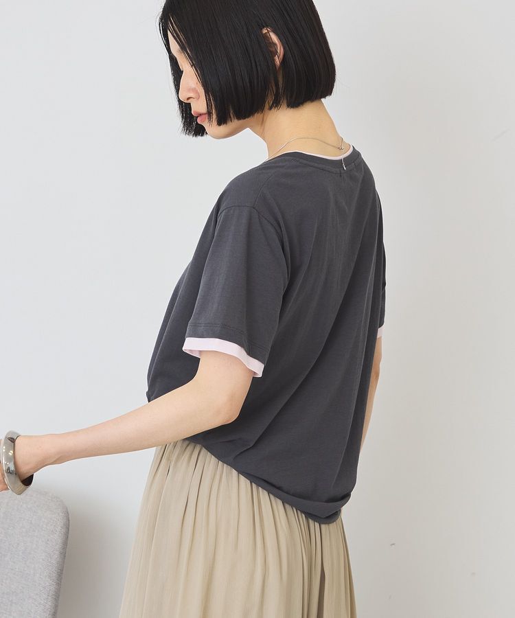 AMERICAN HOLIC「配色レイヤード風シアーTシャツ」|Tシャツ・カットソー|