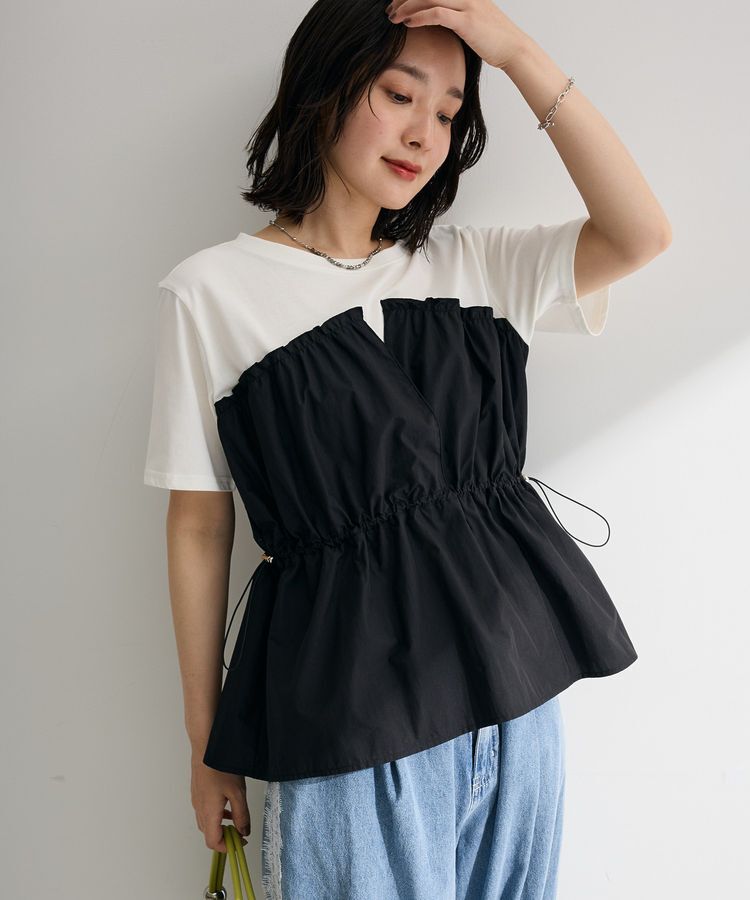Green Parks「ビスチェドッキングカットプルオーバー」|Tシャツ・カットソー|Black