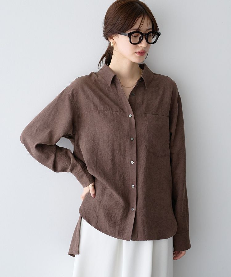 YECCA VECCA「ピーチ起毛シャツ」|シャツ・ブラウス|Brown