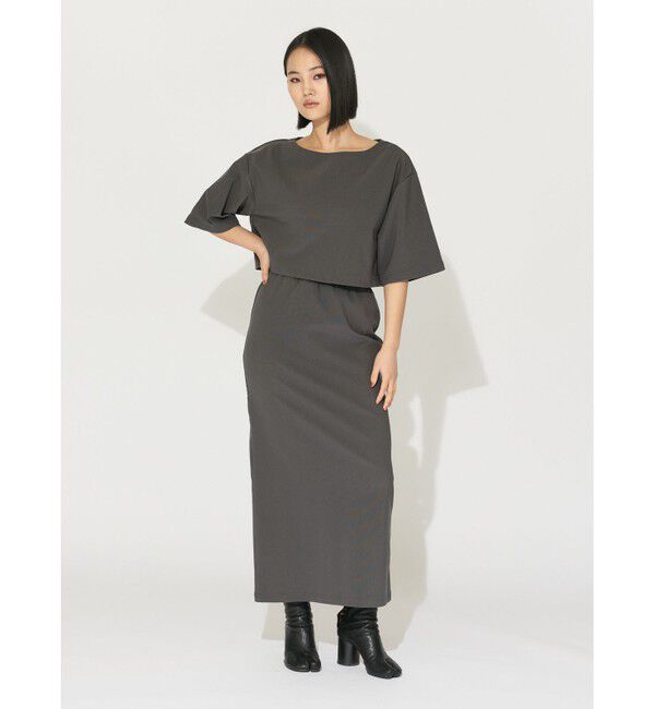 MIDIUMISOLID「MIDIUMISOLID for Ladies リブショートプルオーバー」|Tシャツ・カットソー|