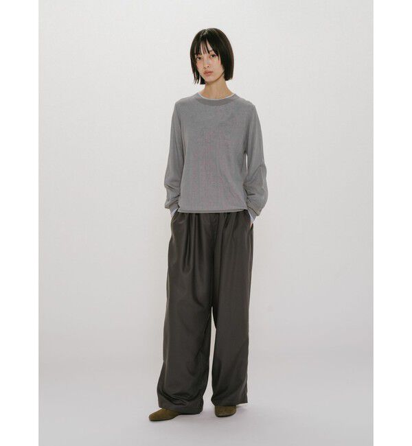 MIDIUMISOLID「MIDIUMISOLID for Ladies シアーレイヤードクルーネックプルオーバー」|Tシャツ・カットソー|