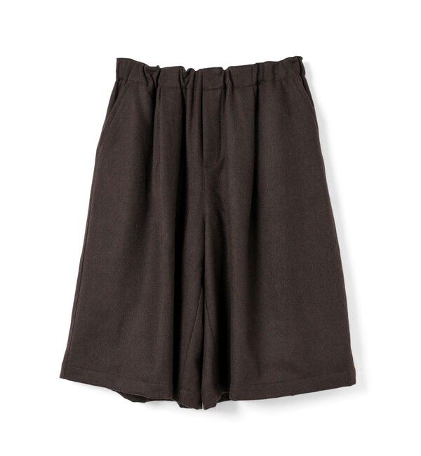 mizuiro ind「mizuiro ind ウールワイドハーフパンツ」|その他|ブラウン