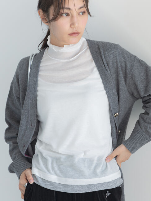 Te chichi「配色レイヤードハイネックプルオーバー」|Tシャツ・カットソー|オフホワイト