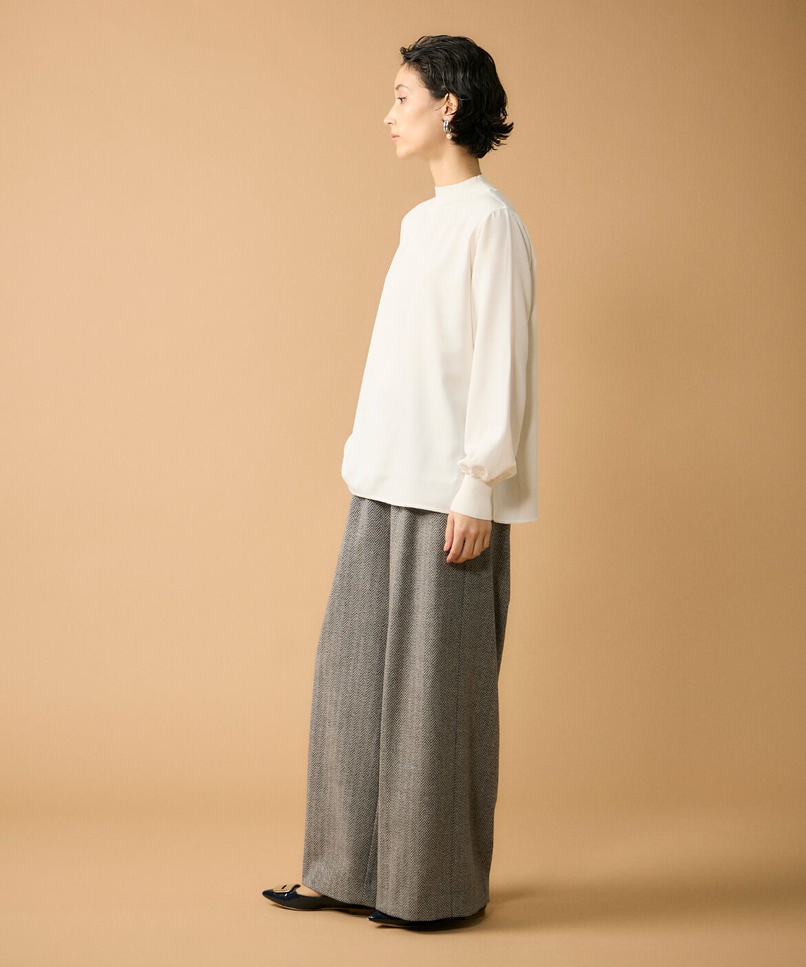 Le Souk「《大きいサイズ》リブボトルネックプルオーバー」|Tシャツ・カットソー|