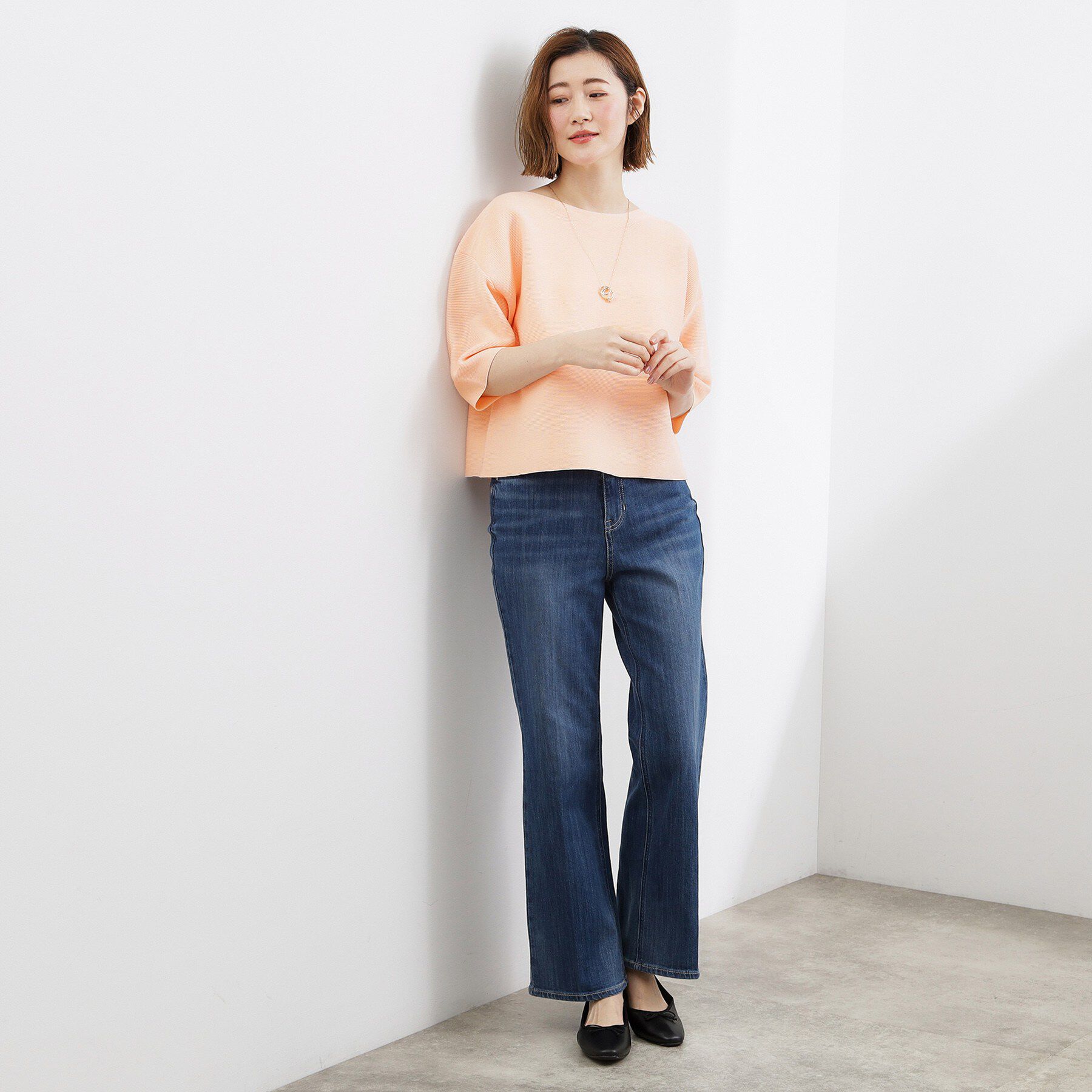 grove「【洗濯機OK】レイヤードにもおすすめ、軽やかクロップドニット」|ニット・セーター|