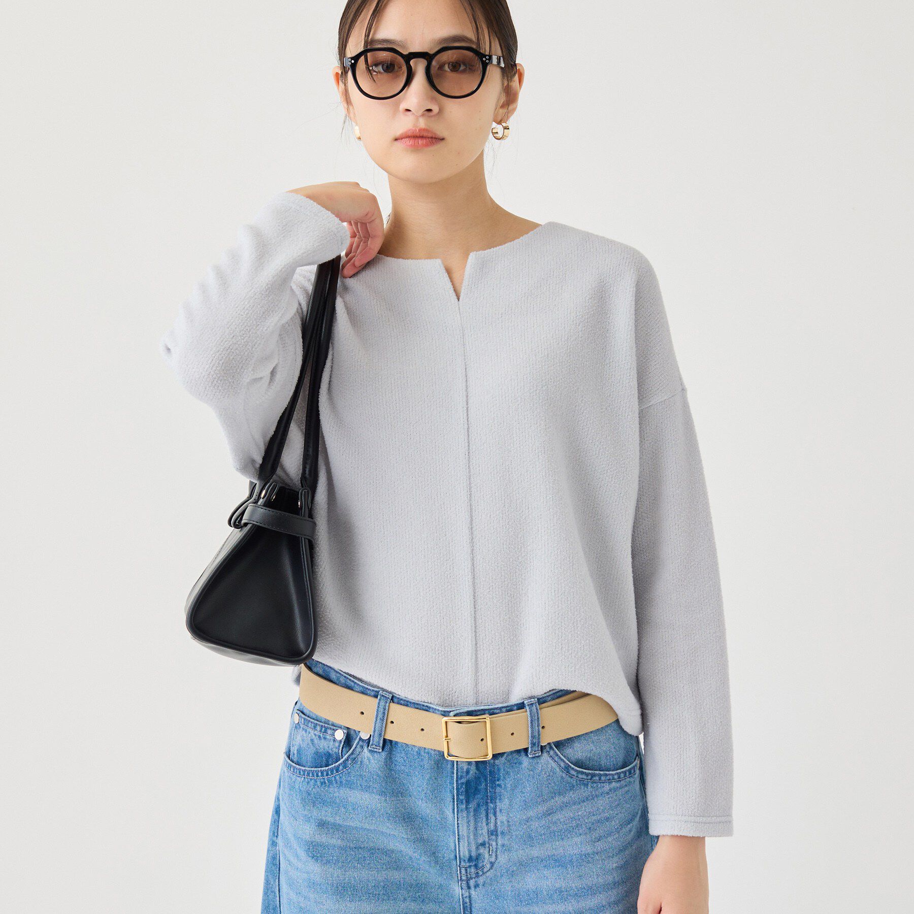 INDIVI「【風合い柔らか／SETUP可】ブークレ起毛ジャージトップス」|Tシャツ・カットソー|