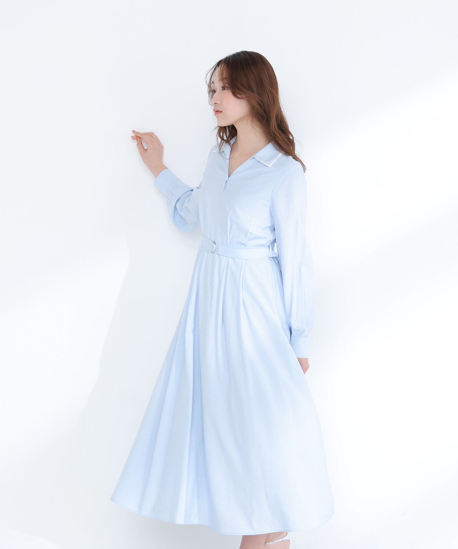  「ダブルカラーシャツワンピース」|ワンピース|