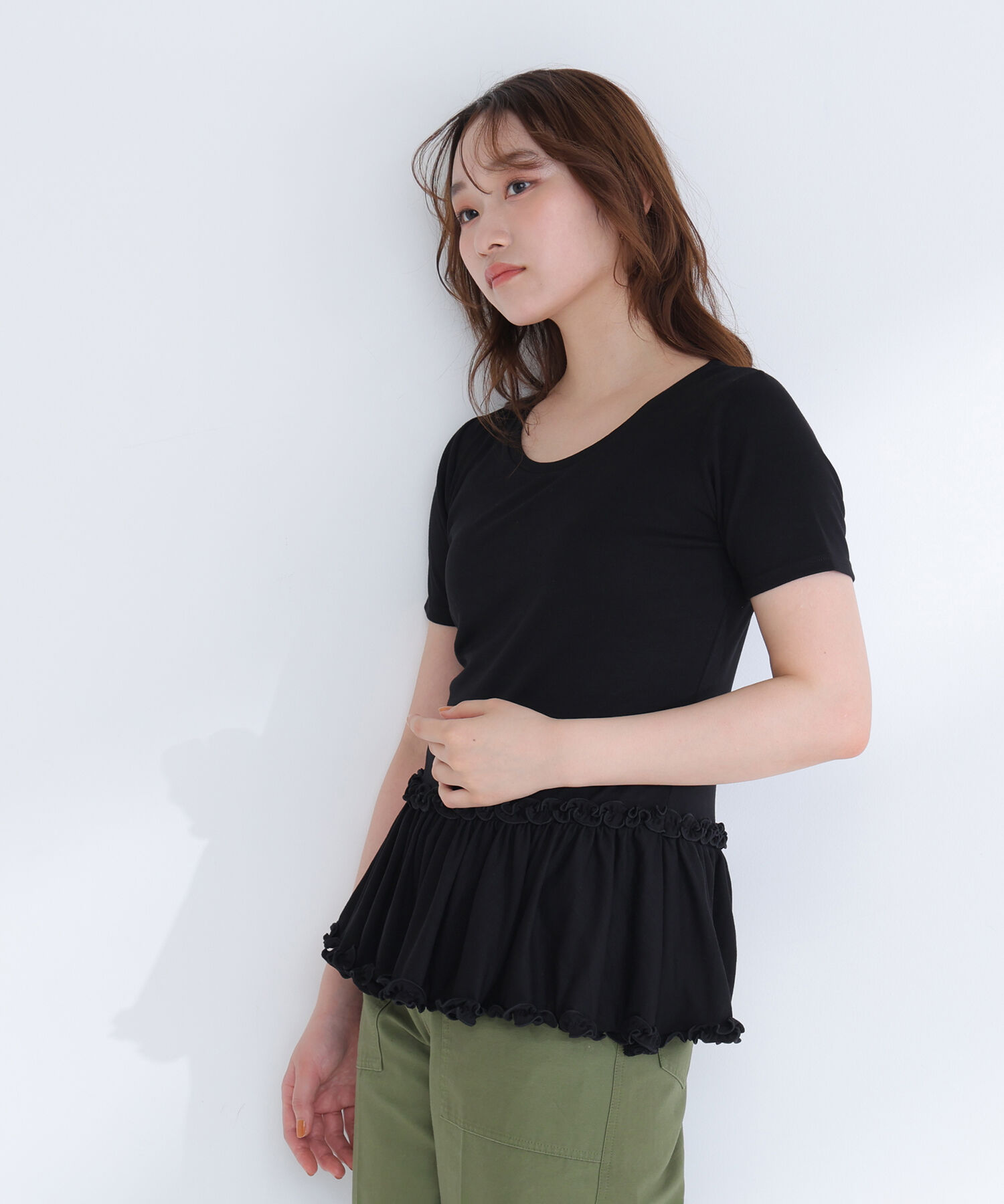  「ヘムフリルカットソー」|Tシャツ・カットソー|