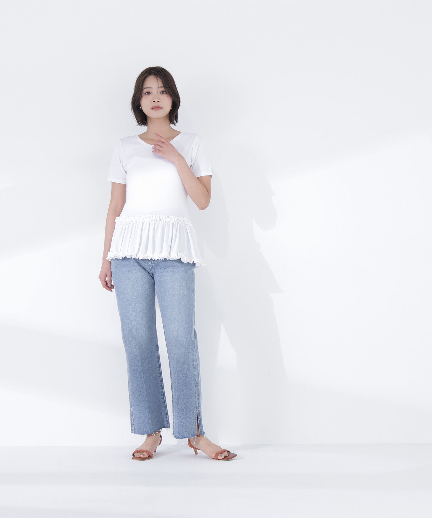  「ヘムフリルカットソー」|Tシャツ・カットソー|