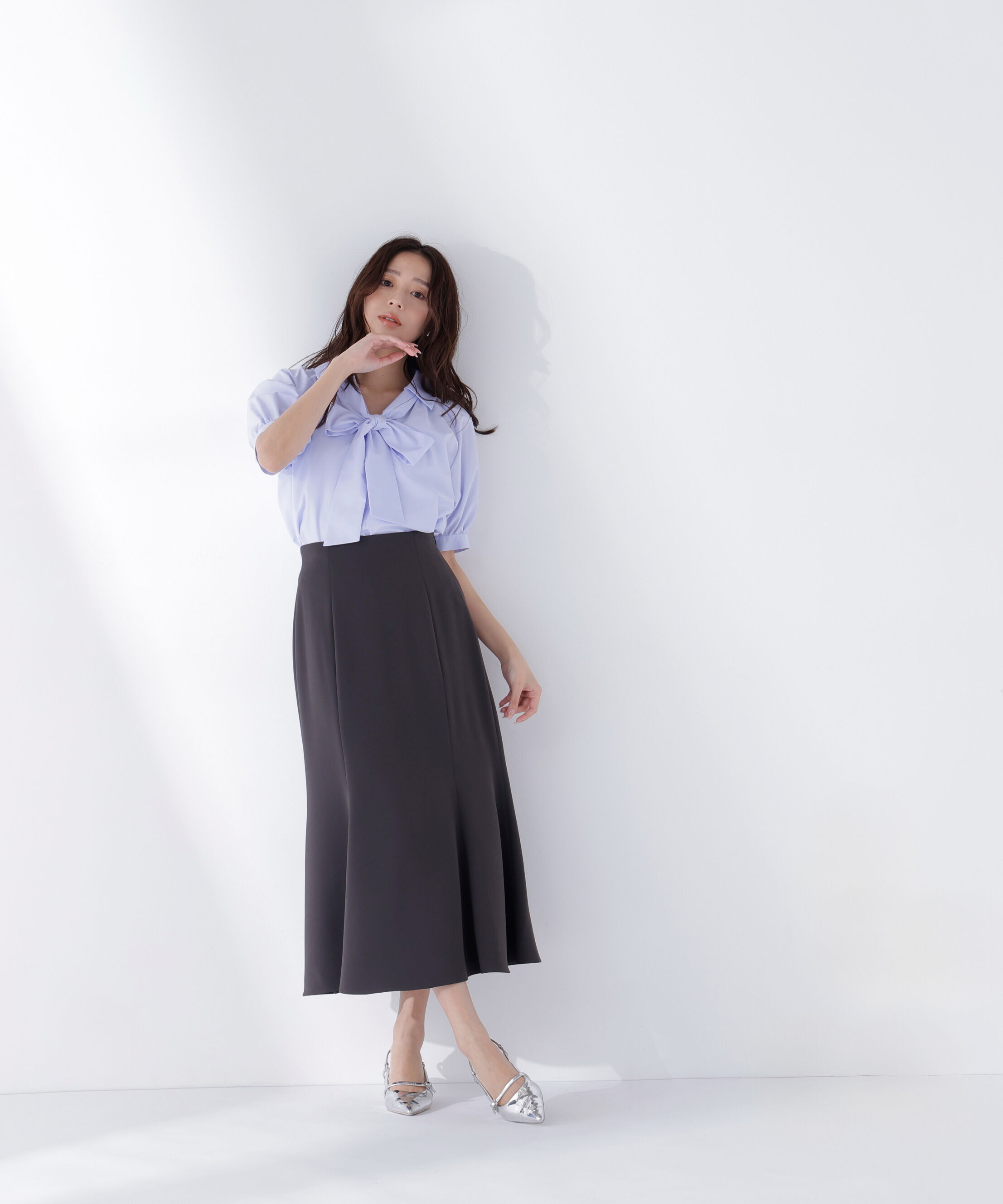  「＜Oggi.jp掲載＞スキッパーリボンタイブラウス半袖」|シャツ・ブラウス|