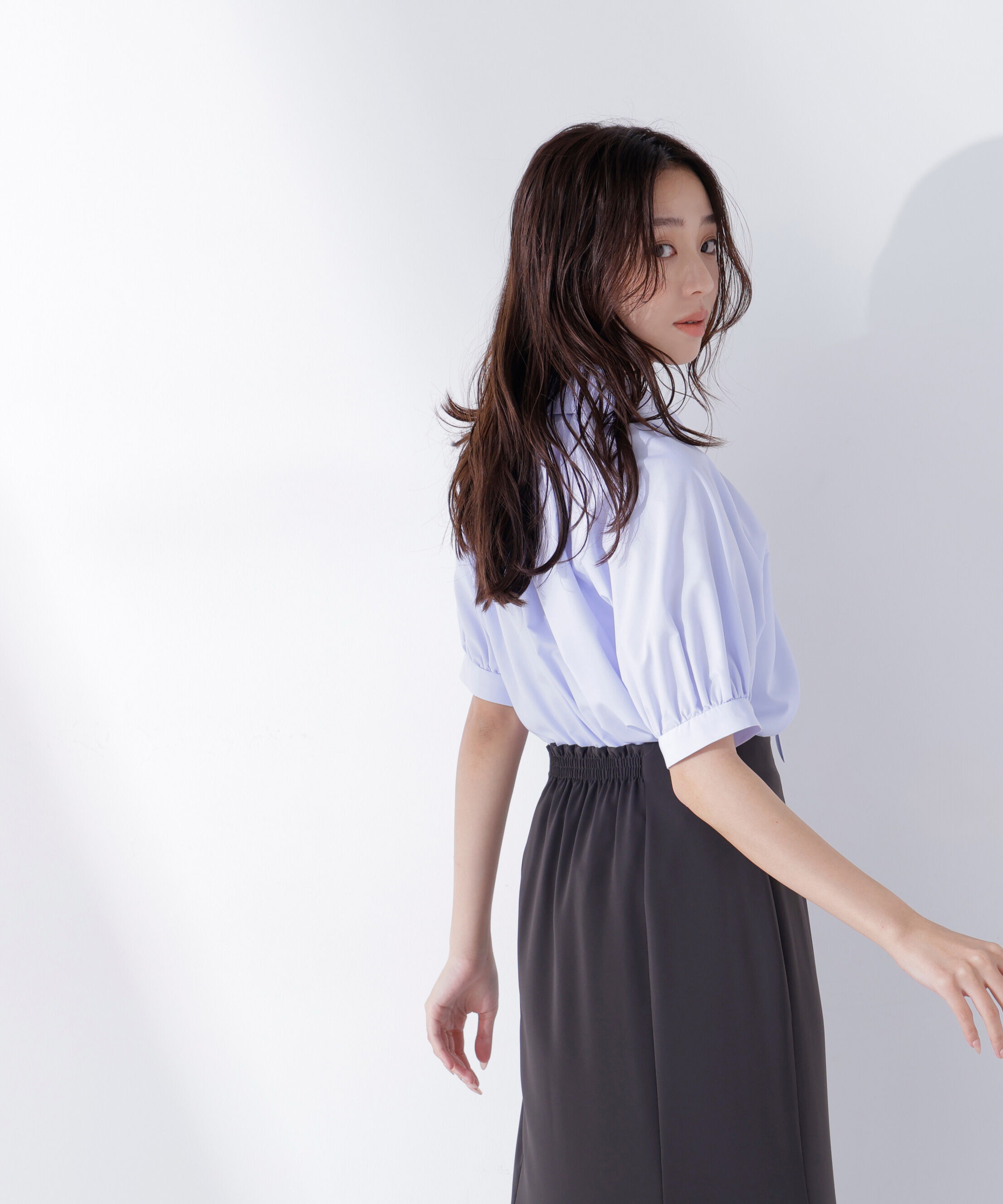  「＜Oggi.jp掲載＞スキッパーリボンタイブラウス半袖」|シャツ・ブラウス|