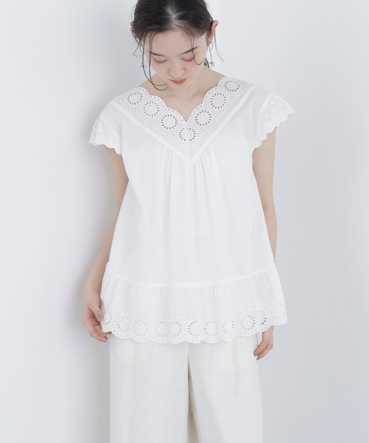  「〈N.〉コットン刺繍ブラウス」|シャツ・ブラウス|