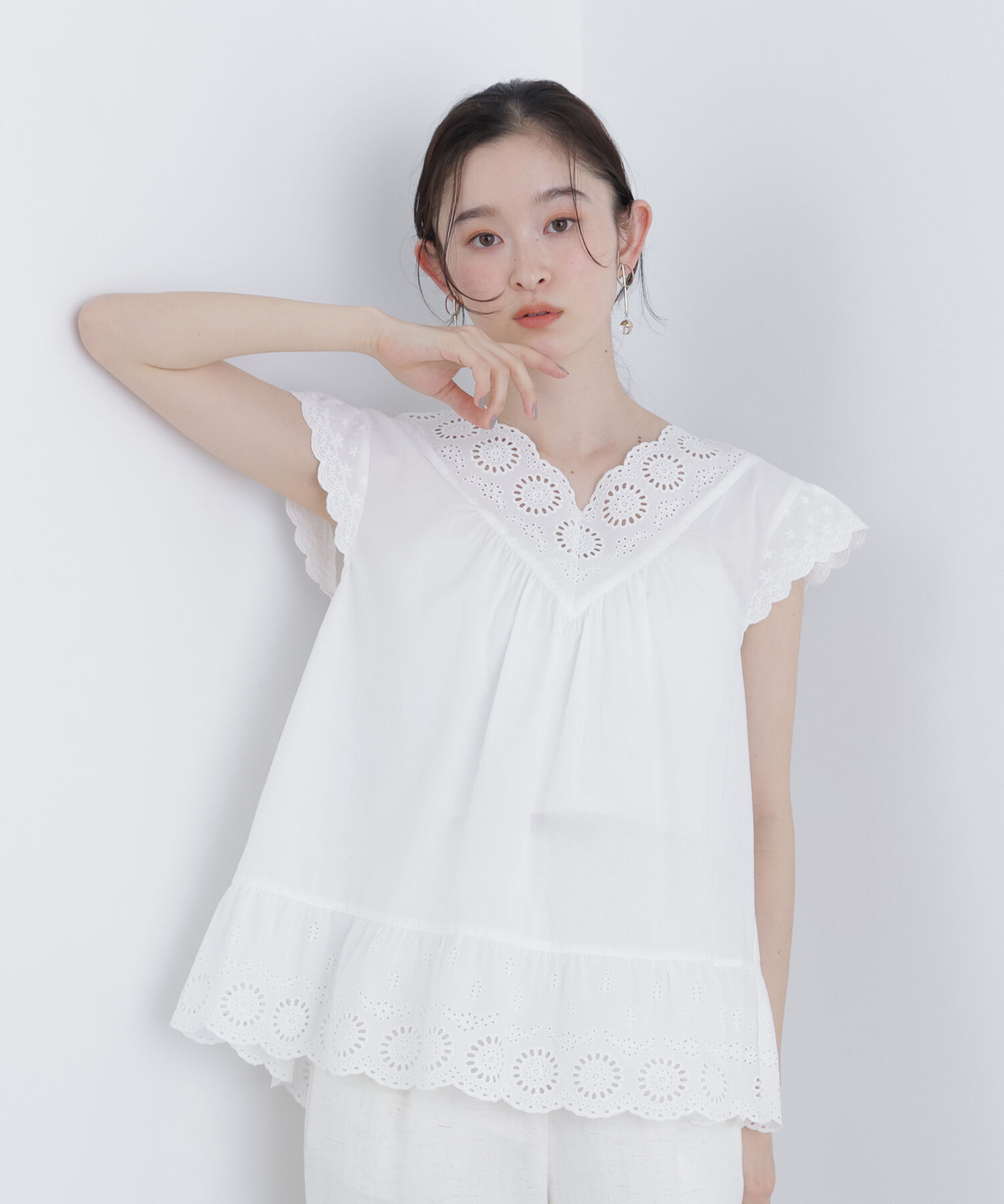  「〈N.〉コットン刺繍ブラウス」|シャツ・ブラウス|