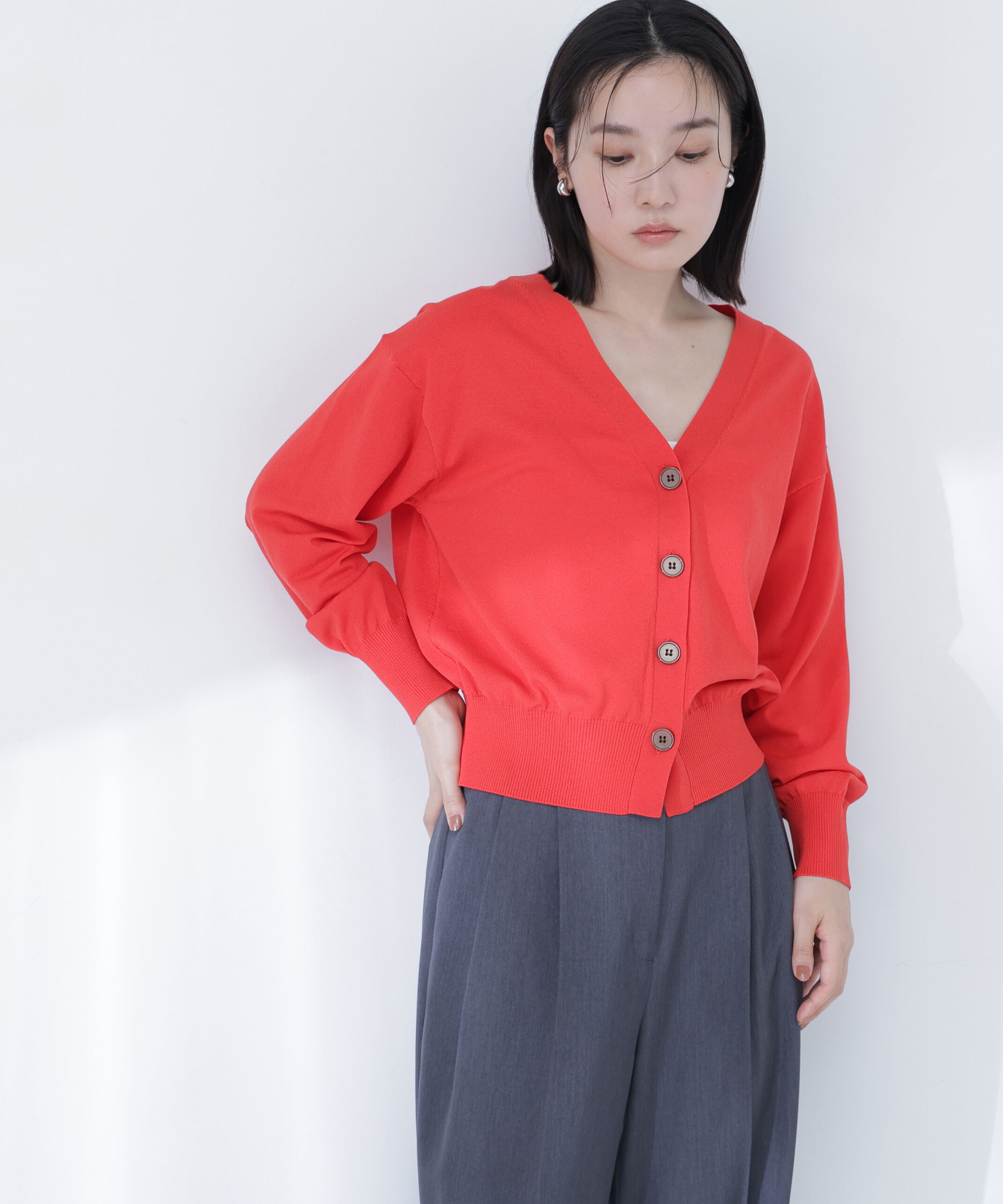  「〈ちょうど、いい服〉毎日頼れる！右腕カーデ」|ニット・セーター|レッド