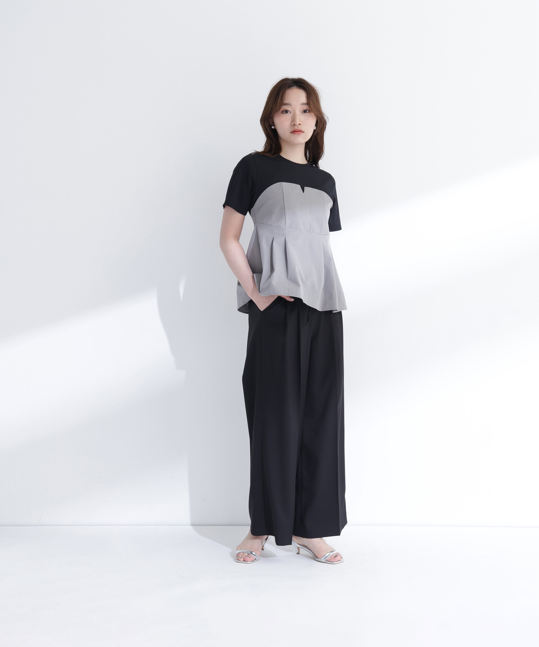  「ペプラムビスチェドッキングカットソー」|Tシャツ・カットソー|