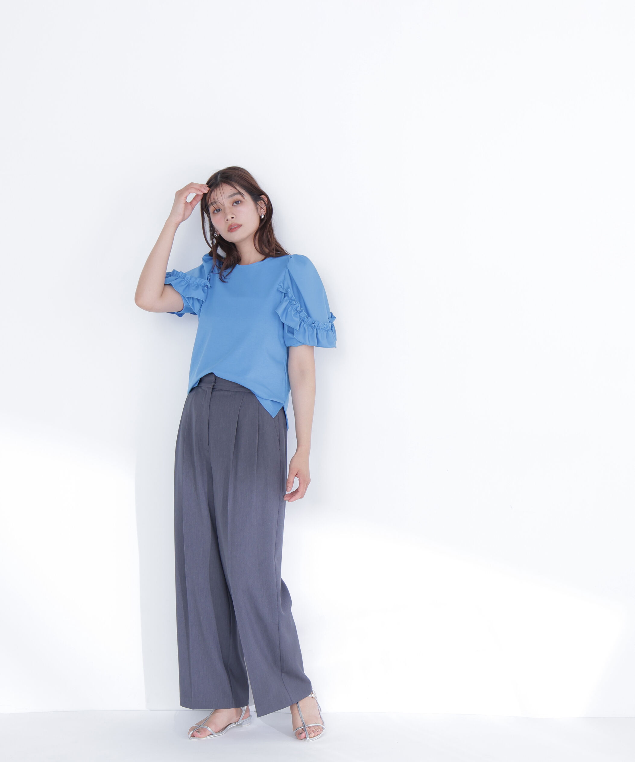  「フリルスリーブドッキングカットソー」|Tシャツ・カットソー|