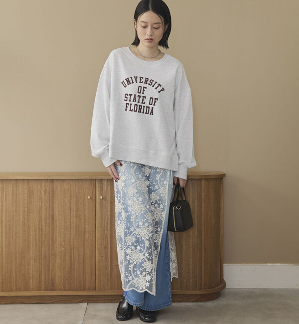 Doux archives「カレッジロゴサイドスリットプルオーバー」|Tシャツ・カットソー|