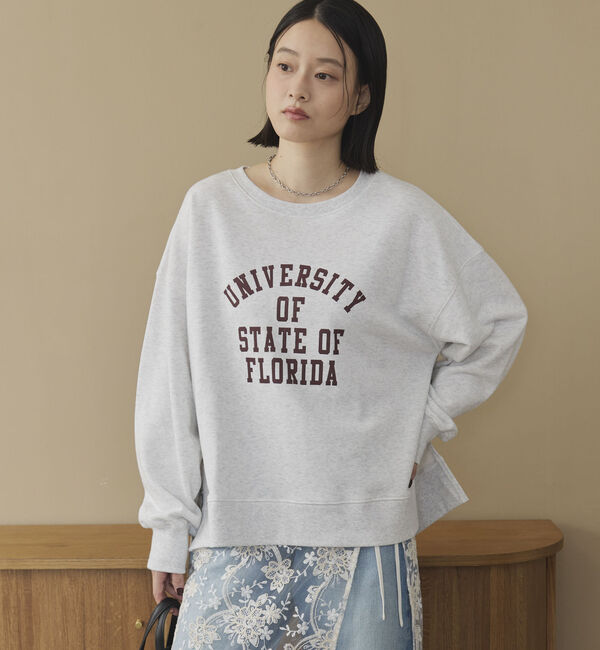 Doux archives「カレッジロゴサイドスリットプルオーバー」|Tシャツ・カットソー|