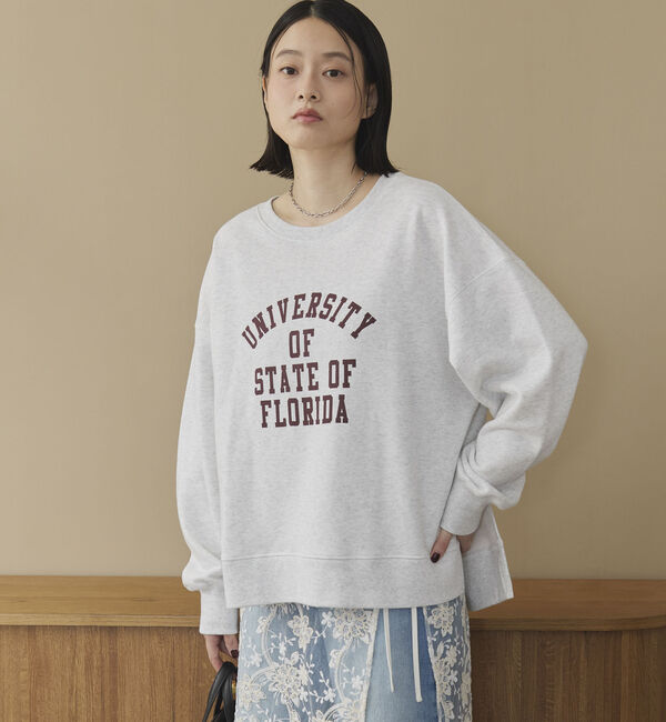Doux archives「カレッジロゴサイドスリットプルオーバー」|Tシャツ・カットソー|