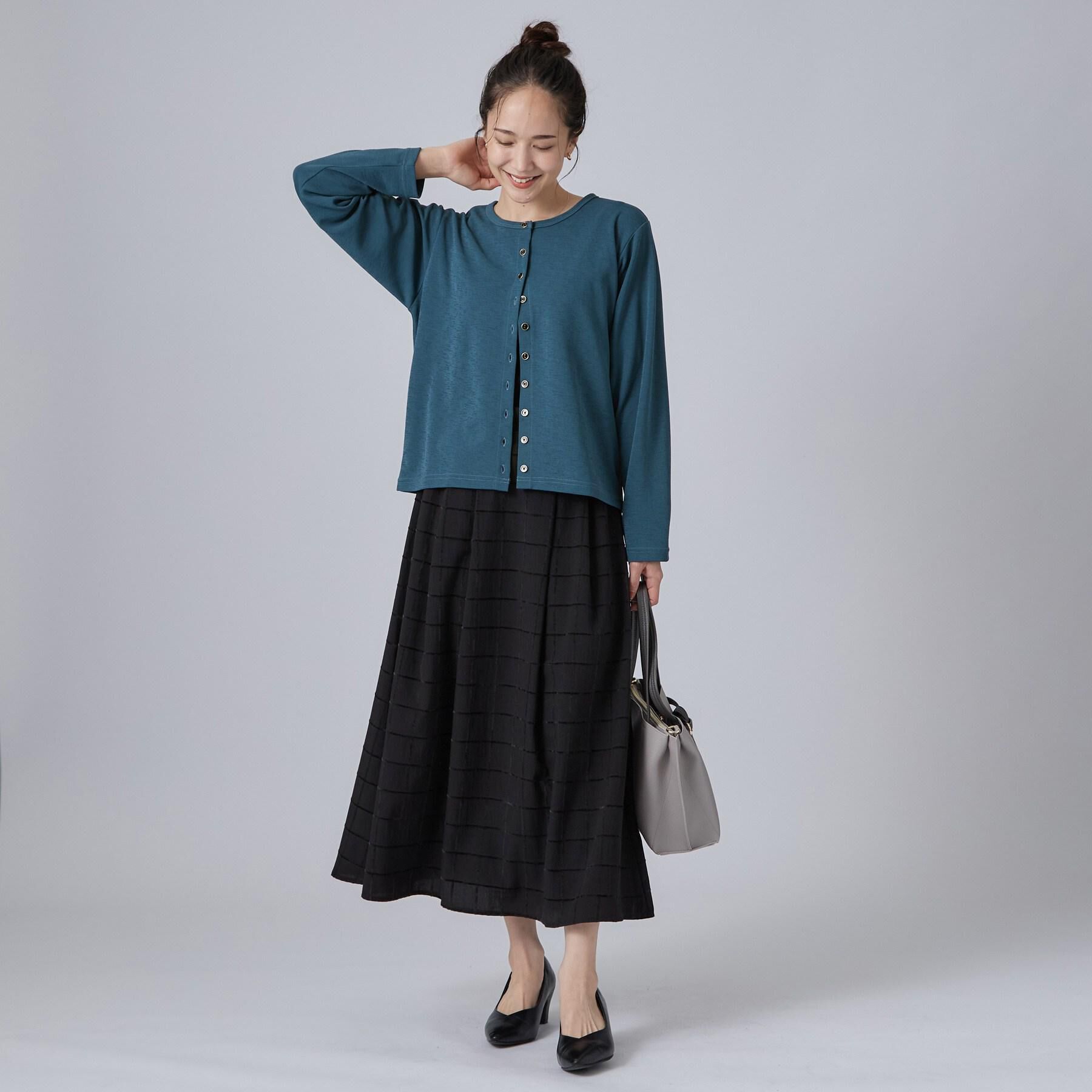 SHOO･LA･RUE「【セットアップ可/S-LL】モールチェックで上品に タックフレアスカート」|スカート|