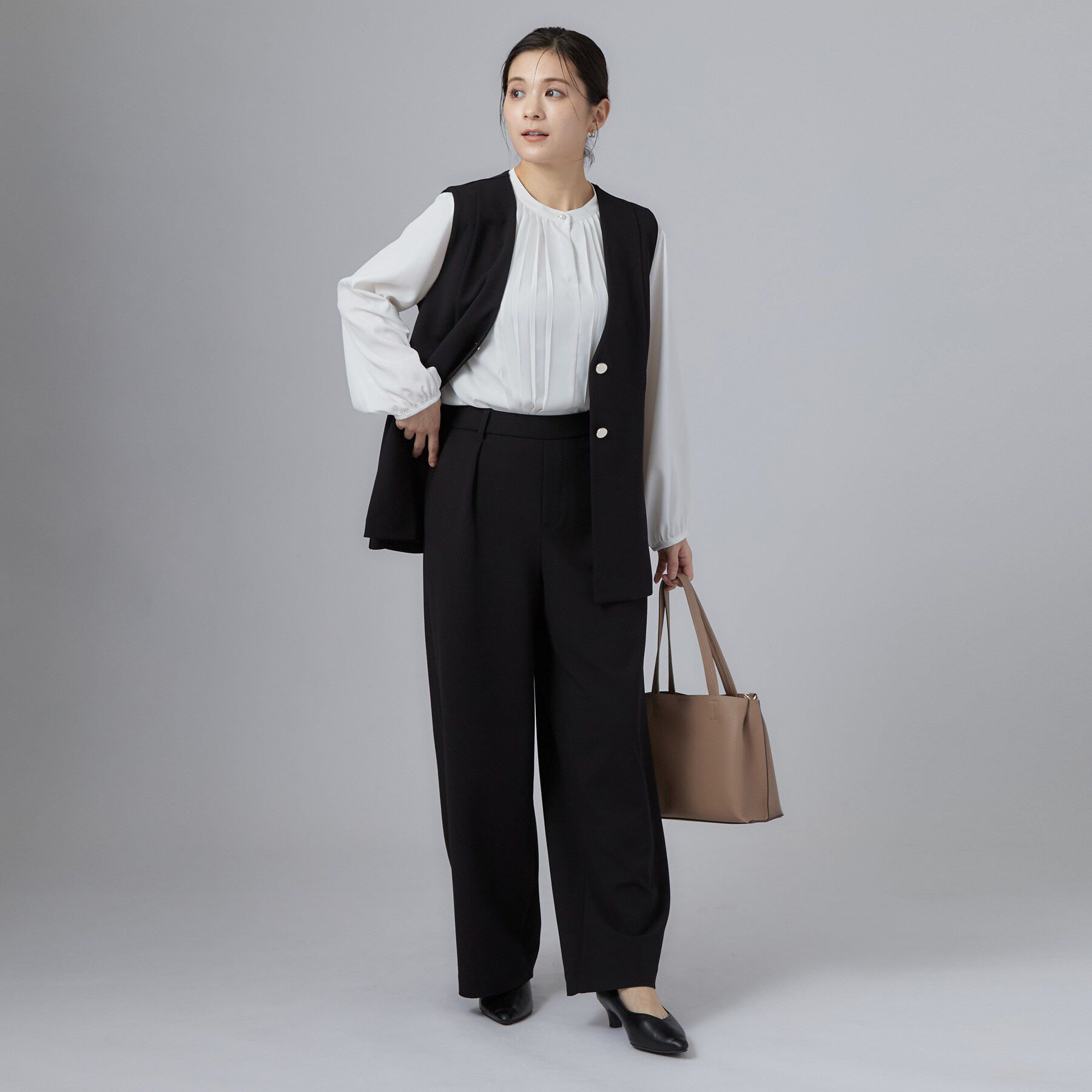 SHOO･LA･RUE「セレモニーフロントプリーツタックブラウス」|シャツ・ブラウス|