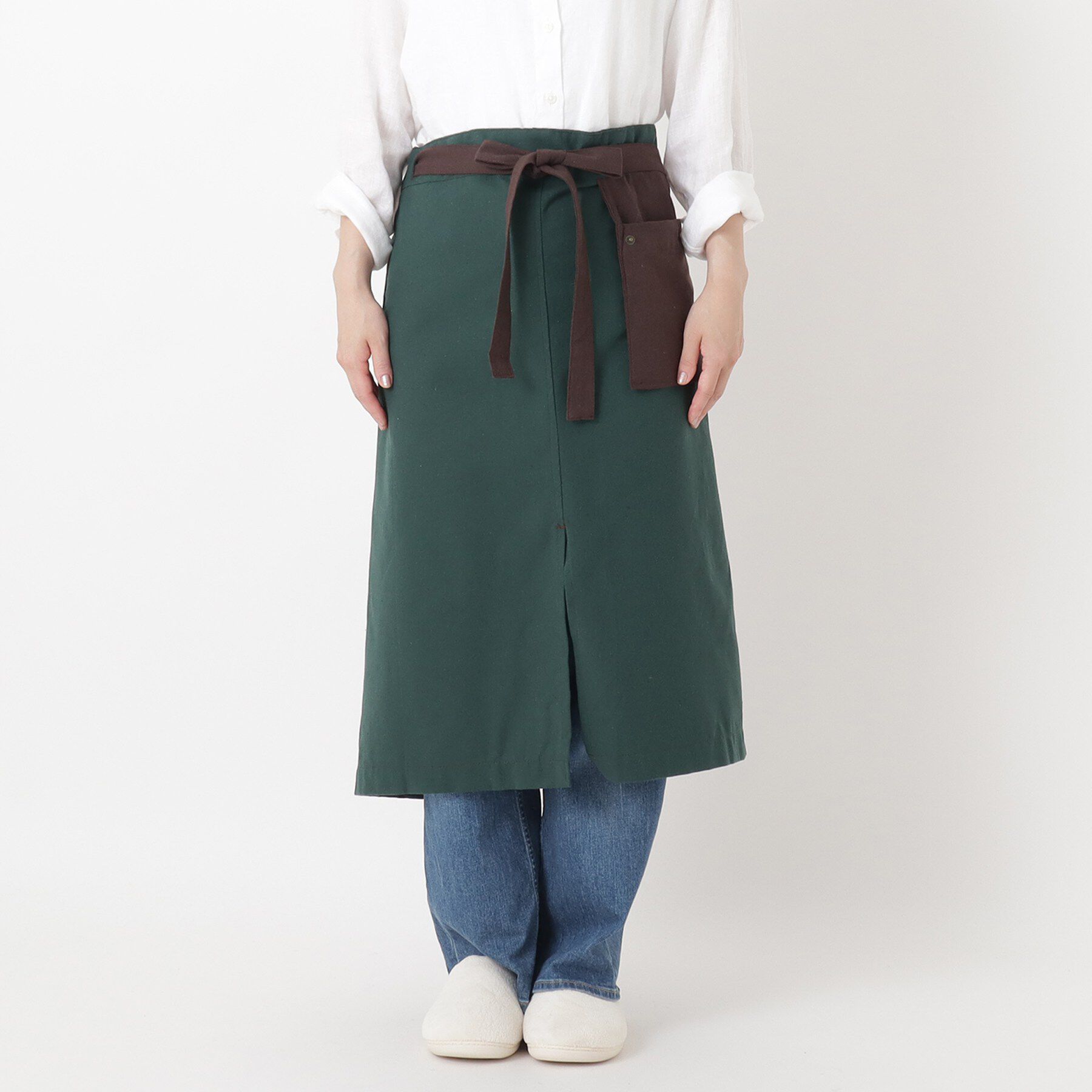 212 KITCHEN STORE「GAP ロングギャルソン リサイクルコットン グリーン&times;ダークブラウン ＜212Kオリジナル＞」|食器・キッチングッズ|